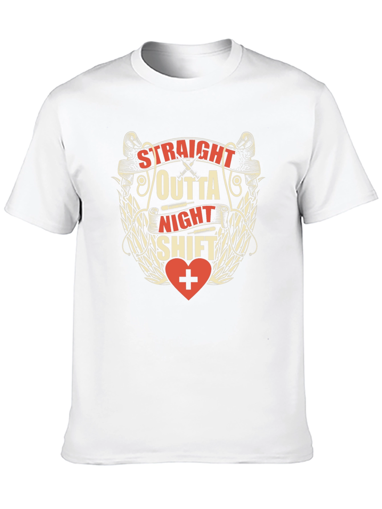 Straight Outta Night Shift Black Graphic T-Shirt