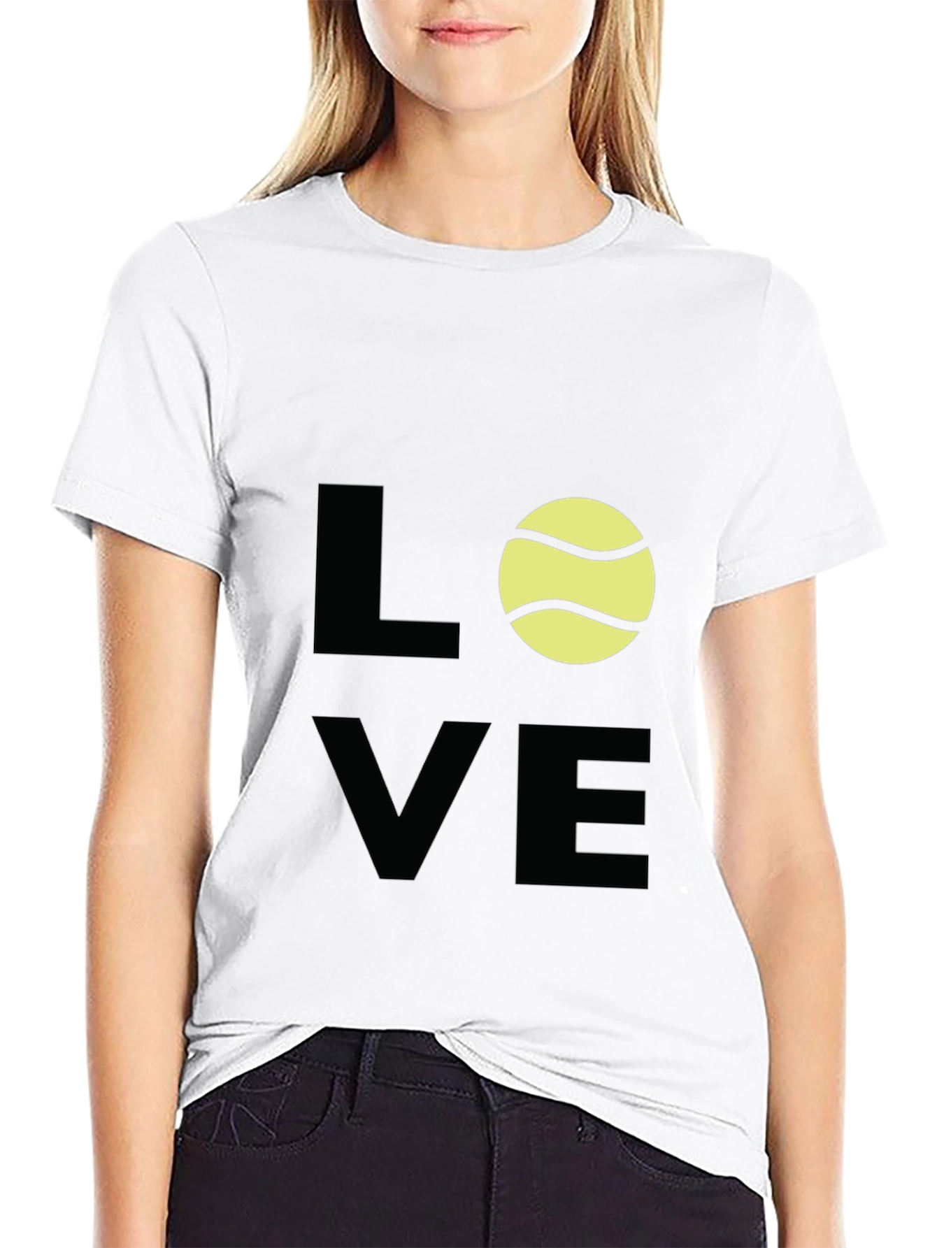 Love Tennis Graphic Tee - Black Cotton T-Shirt