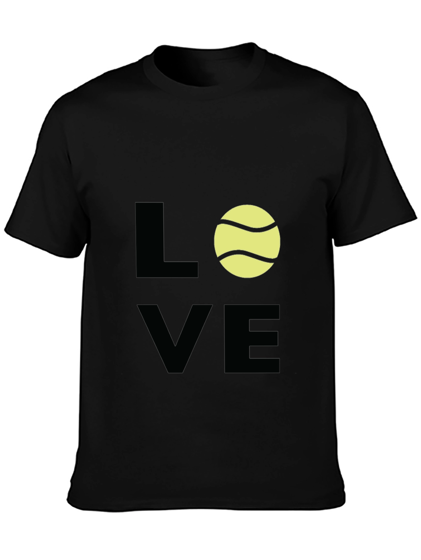 Love Tennis Graphic Tee - Black Cotton T-Shirt