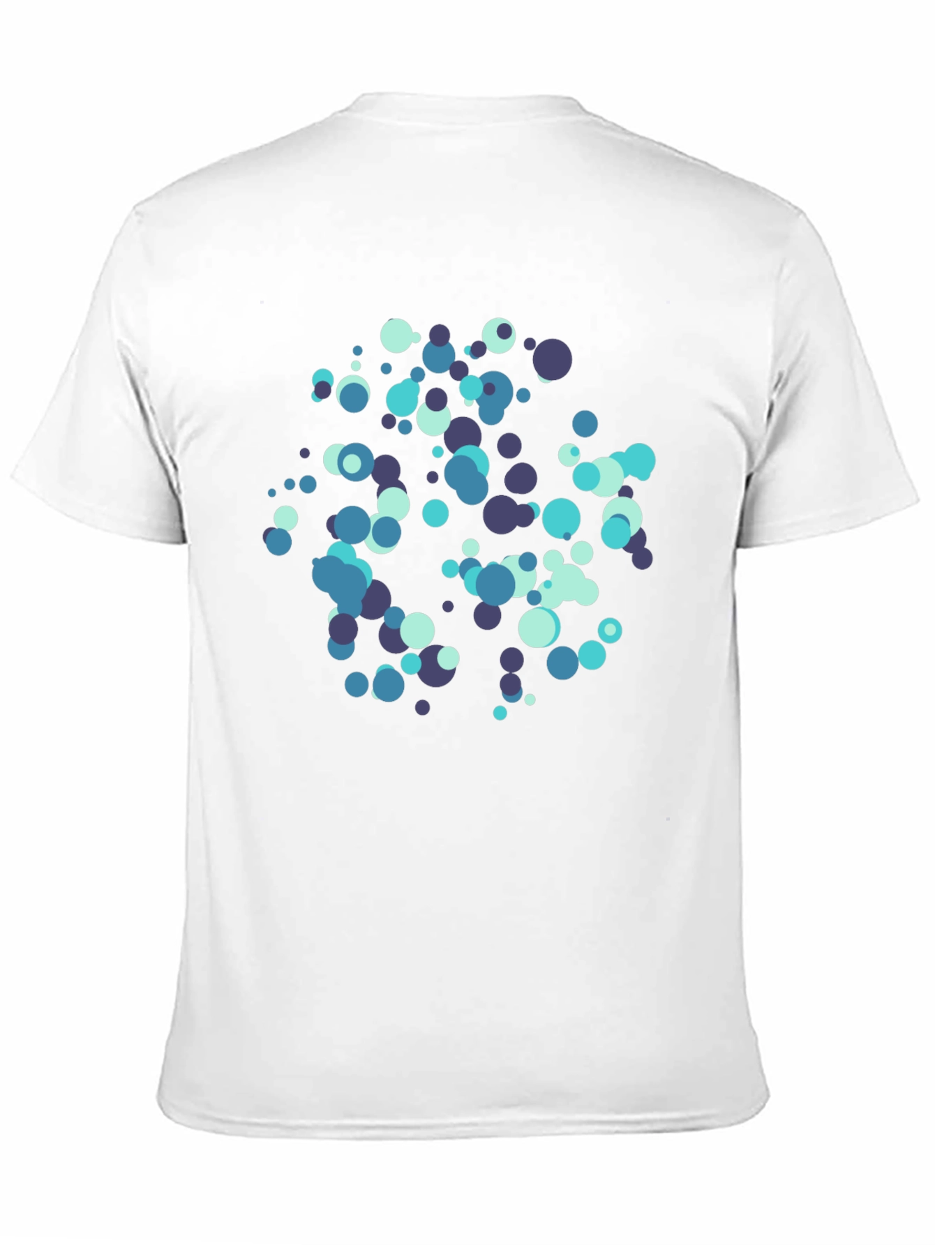 Abstract Blue Circles Black T-Shirt