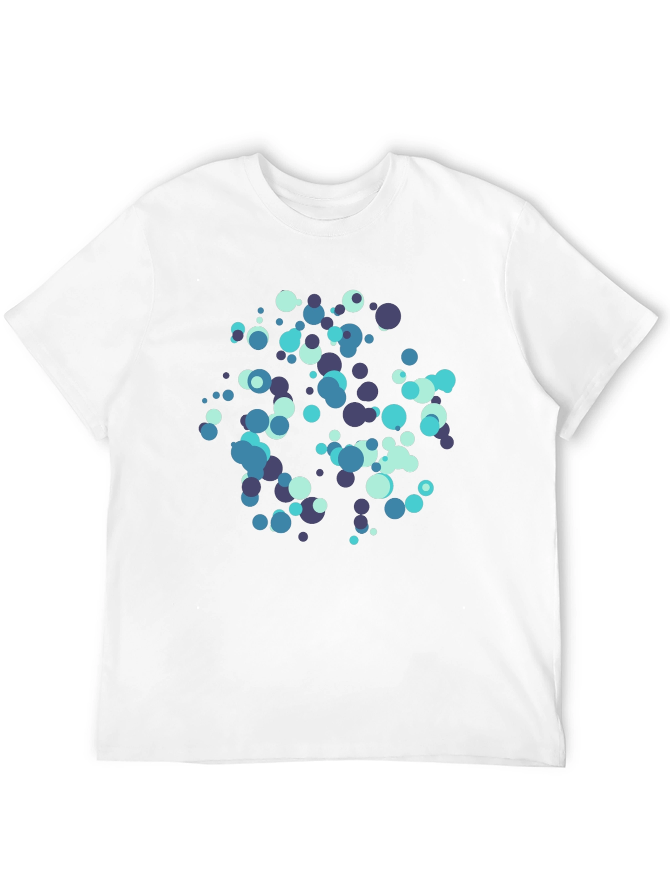 Abstract Blue Circles Black T-Shirt
