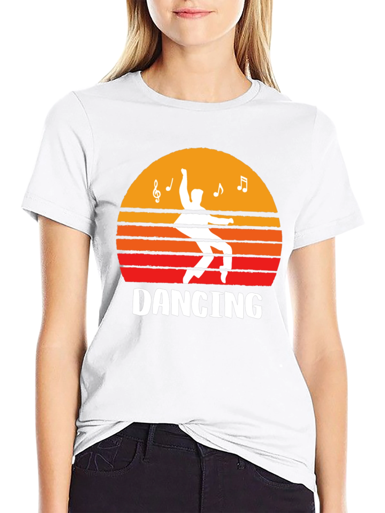 Dancing Sunset Graphic Tee - Black