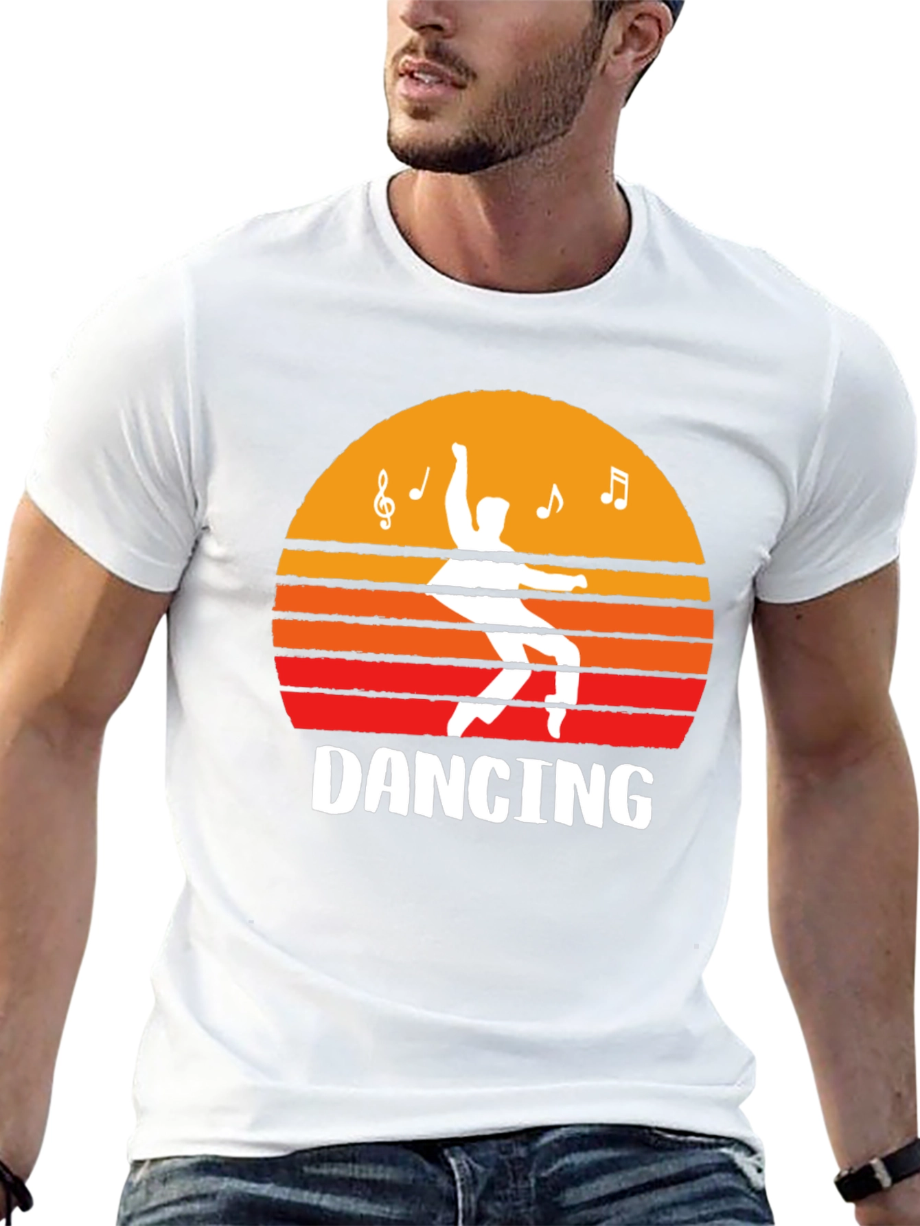 Dancing Sunset Graphic Tee - Black