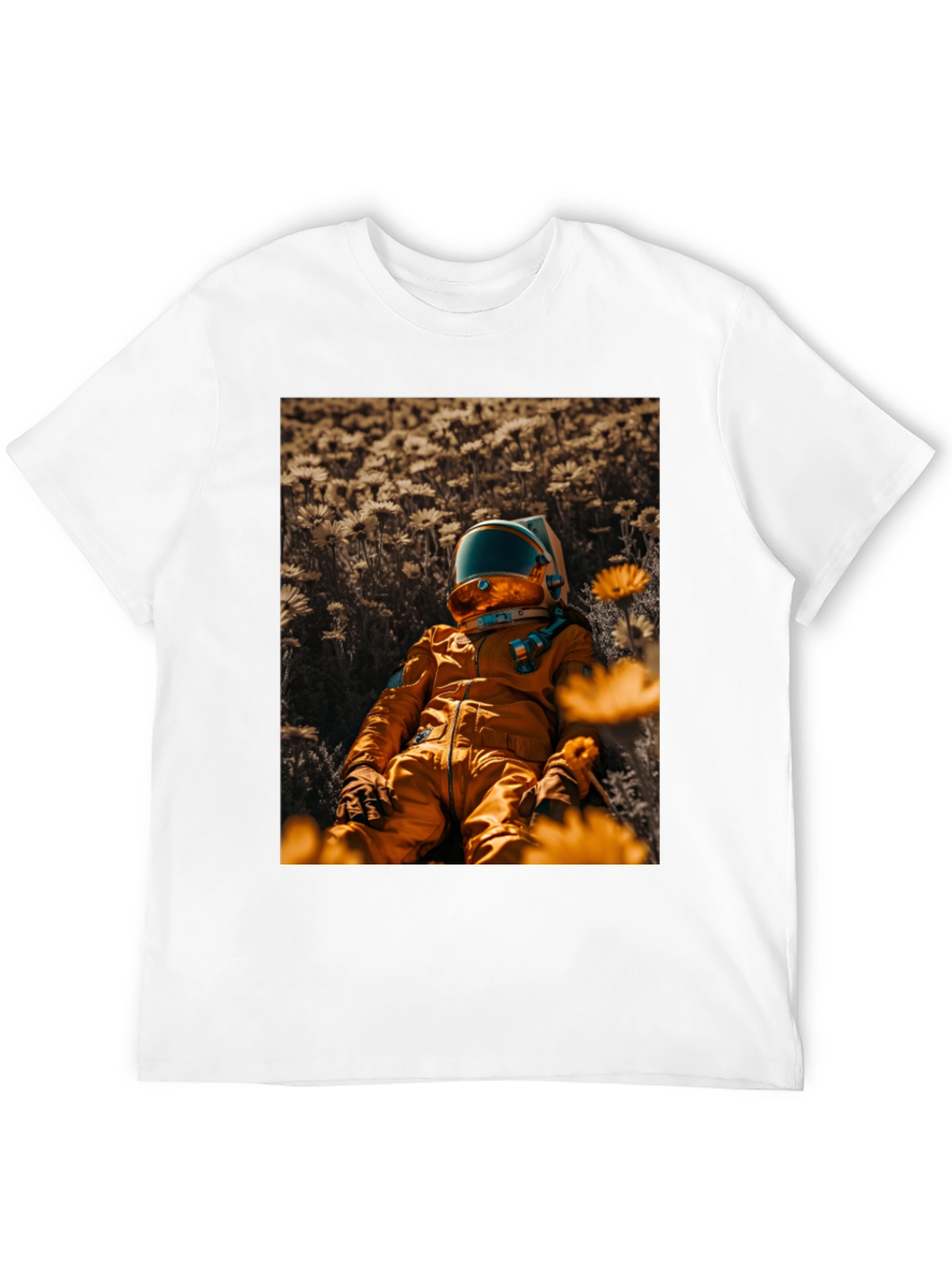Astronaut in Flowers T-Shirt - Unique Graphic Tee