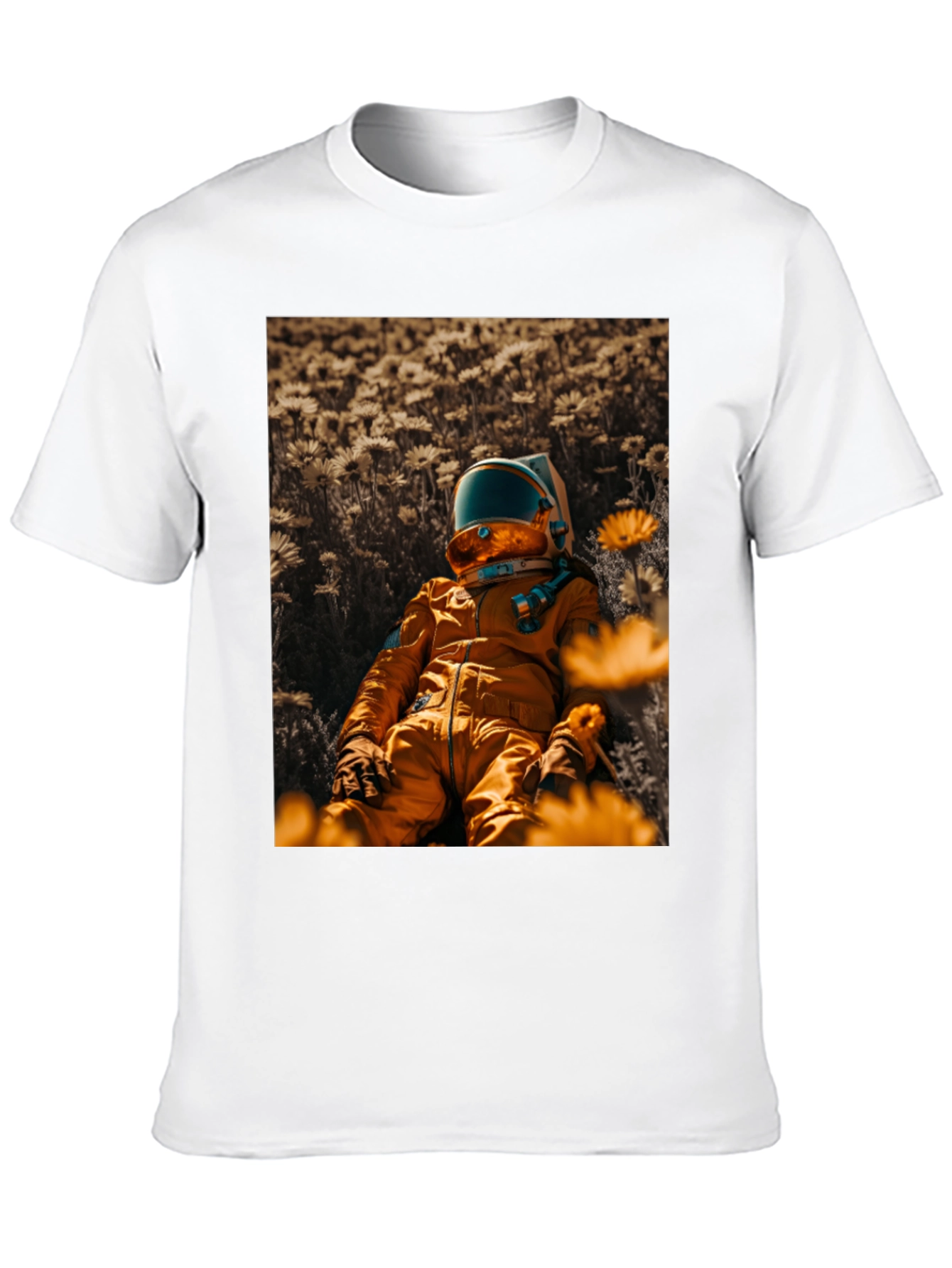 Astronaut in Flowers T-Shirt - Unique Graphic Tee