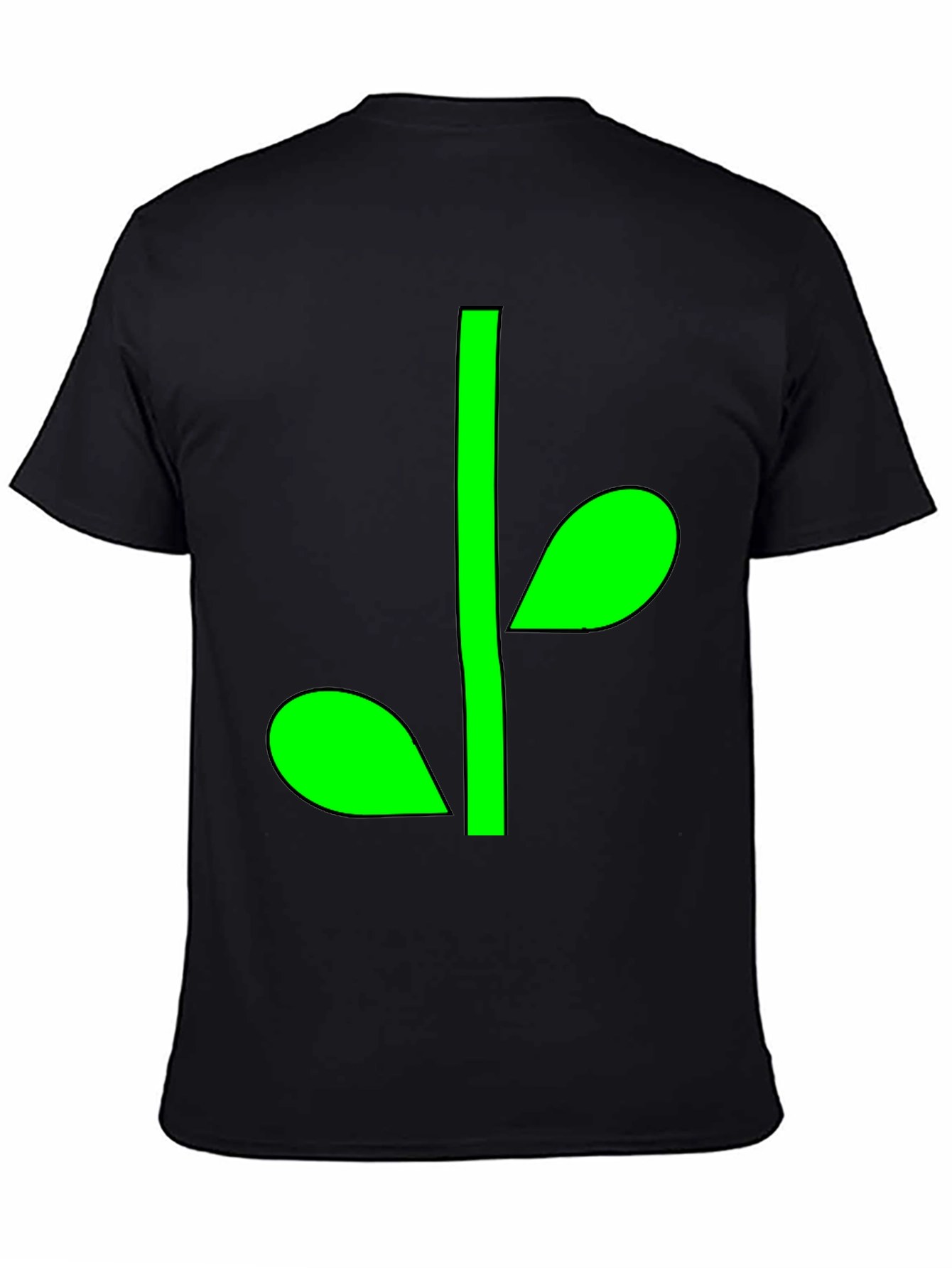 Green Sprout Graphic Black T-Shirt