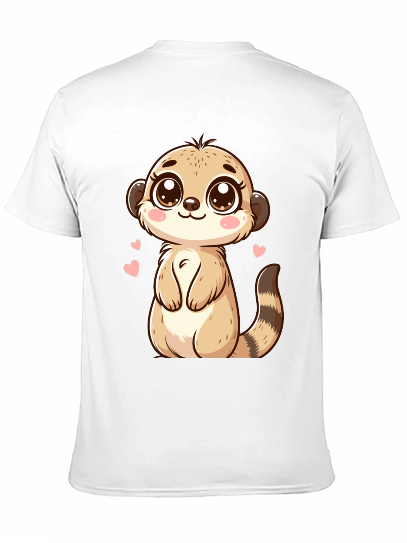 Cute Meerkat Cartoon Black T-Shirt