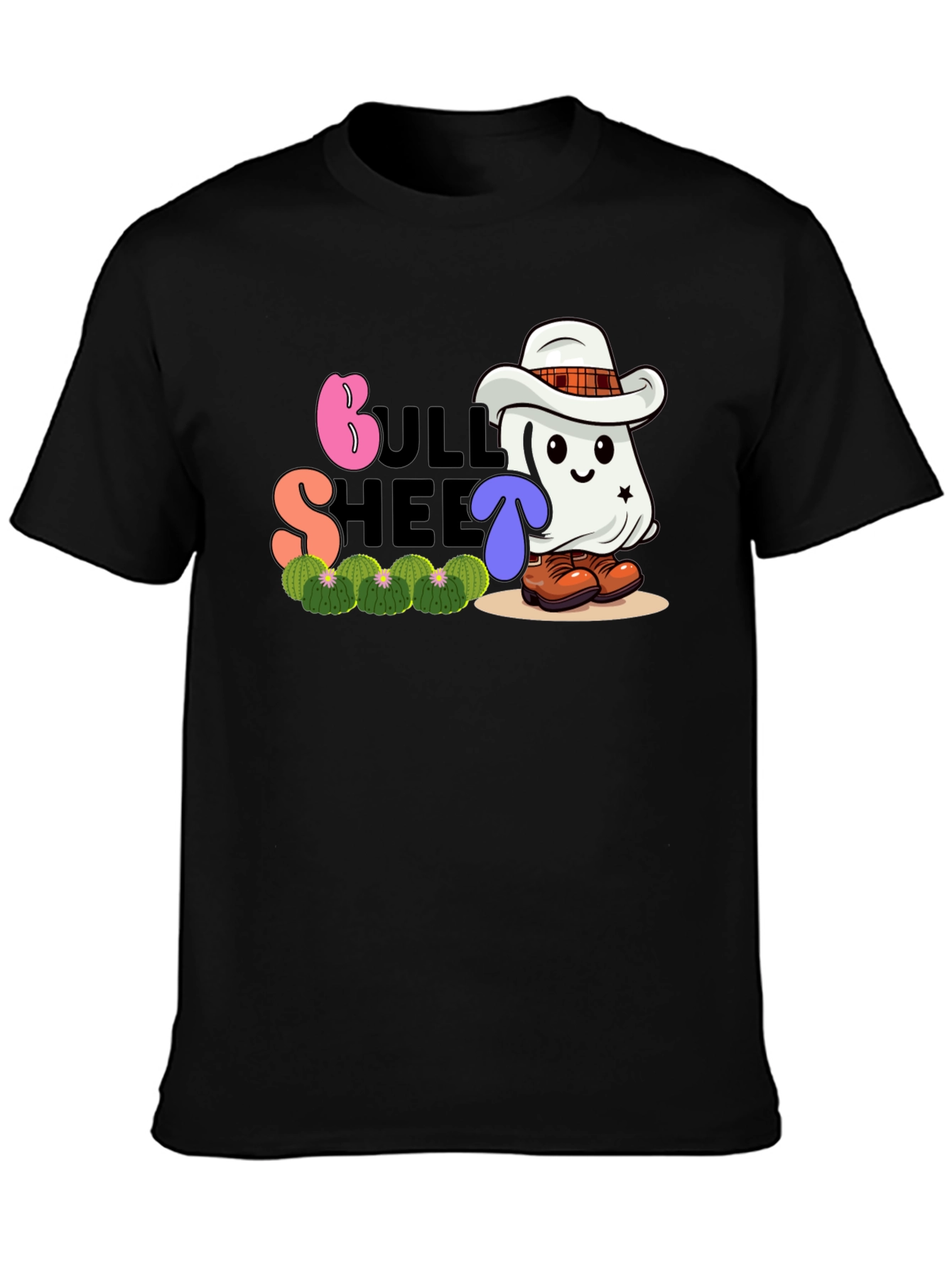 Bull Sheet Ghost Cowboy Graphic T-Shirt