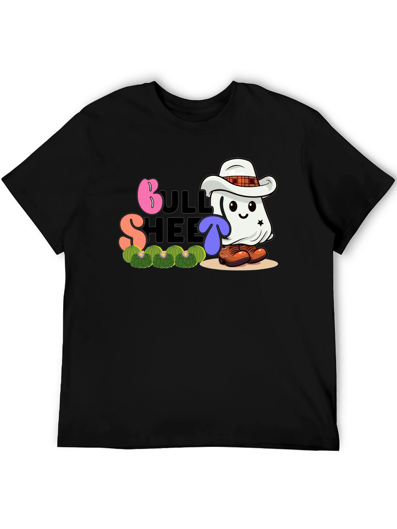 Bull Sheet Ghost Cowboy Graphic T-Shirt