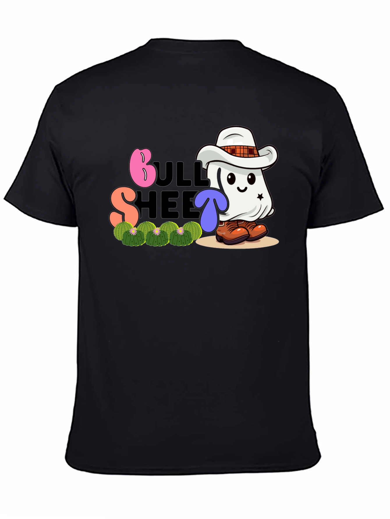 Bull Sheet Ghost Cowboy Graphic T-Shirt