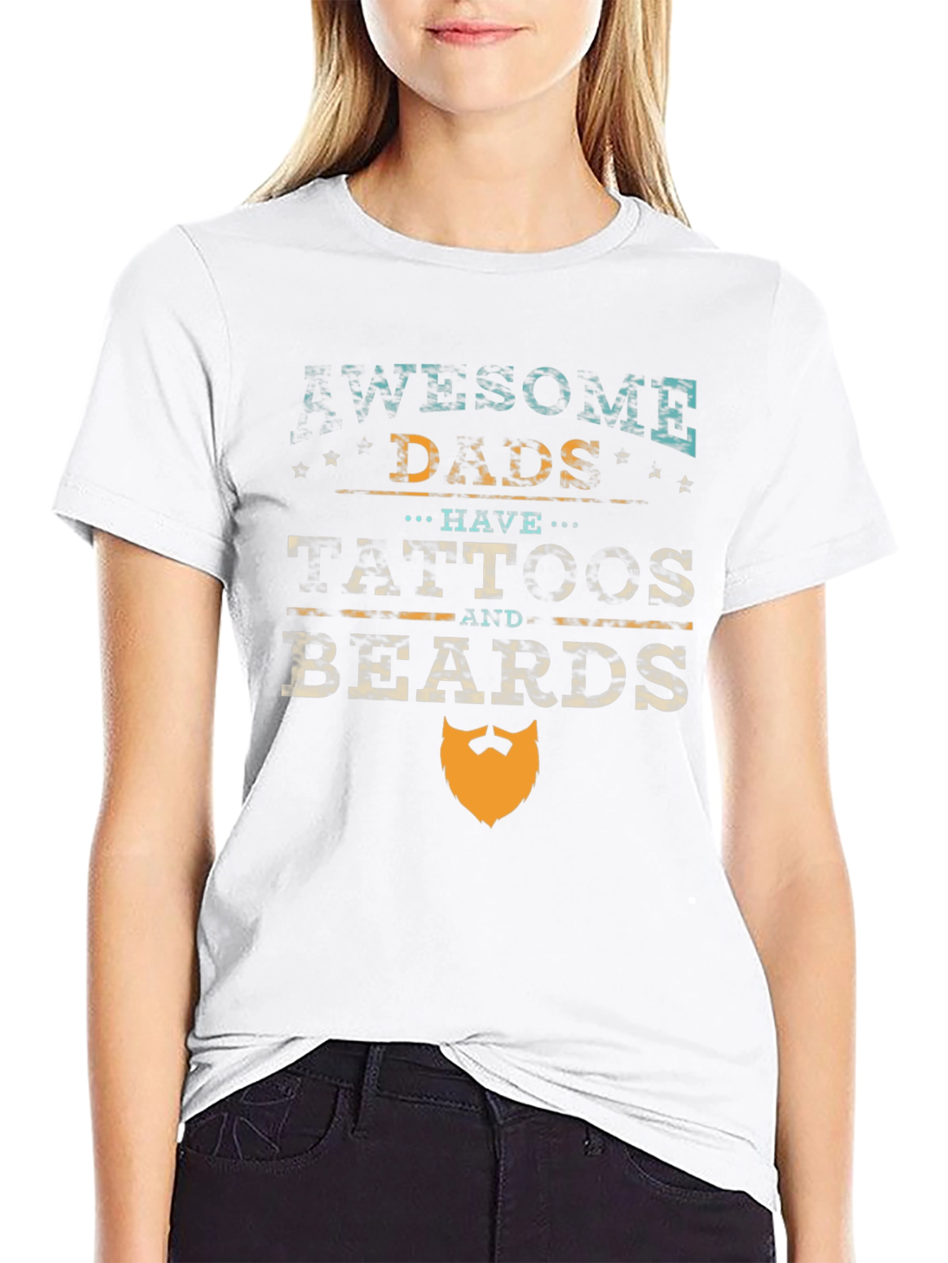 Awesome Dads Tattoos & Beards Graphic Tee