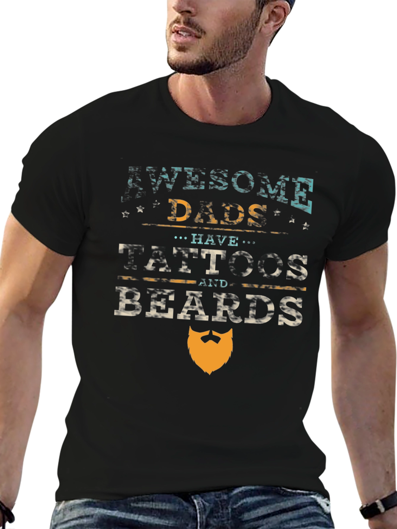 Awesome Dads Tattoos & Beards Graphic Tee