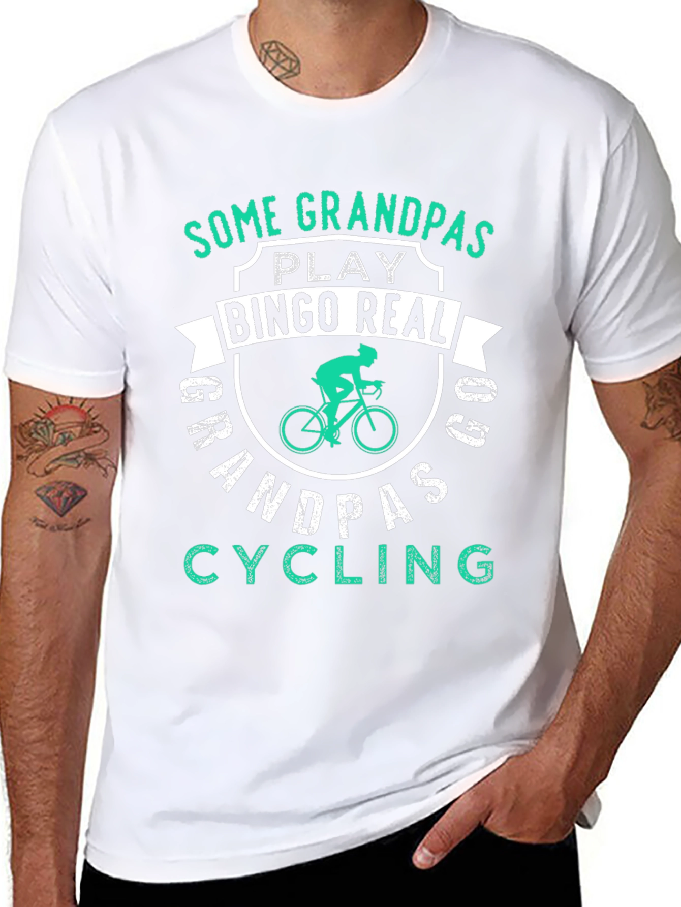 Grandpa Cycling Graphic Tee - Funny Grandfather Shirt