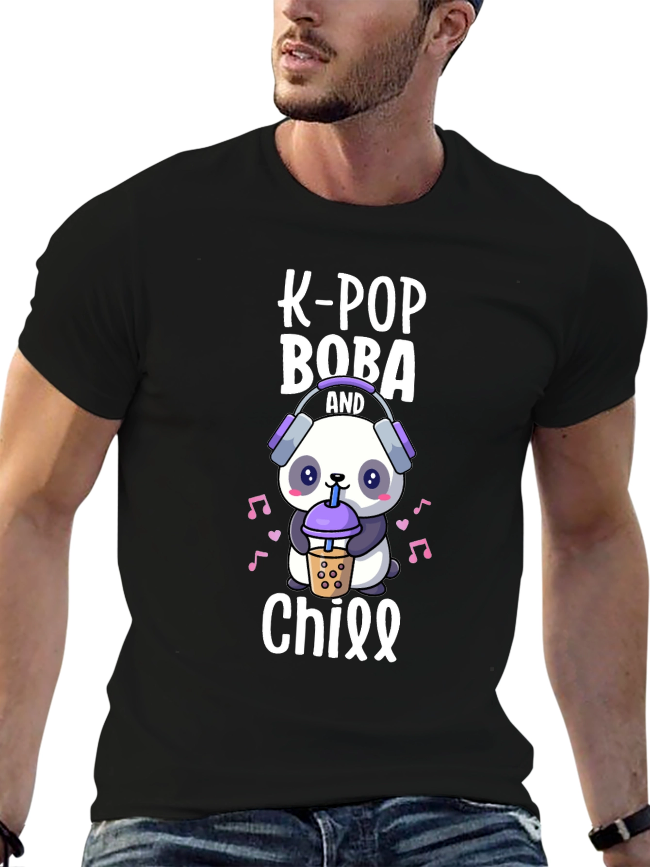 K-Pop Boba and Chill Panda T-Shirt