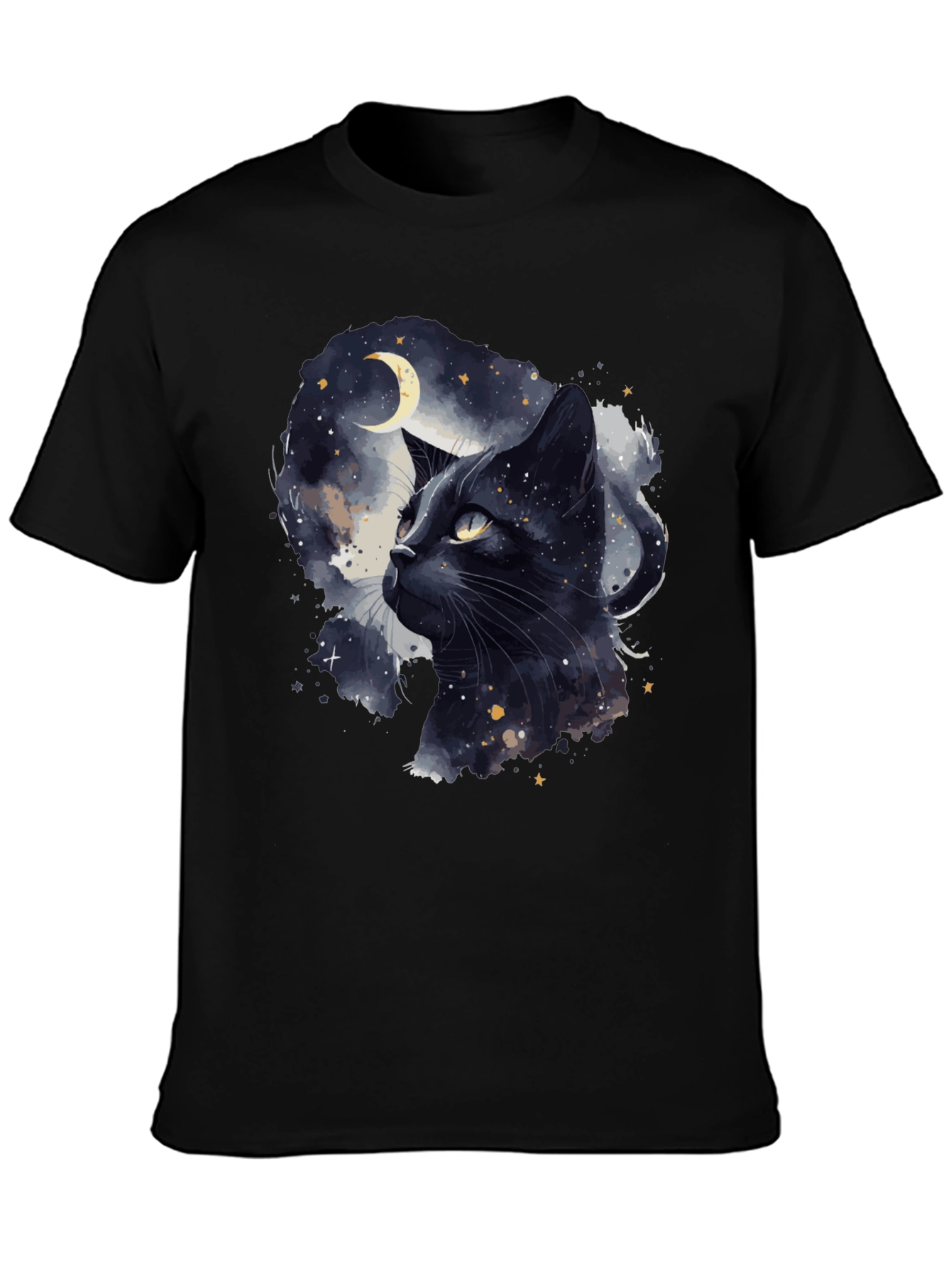 Black Cat Moon Graphic T-Shirt