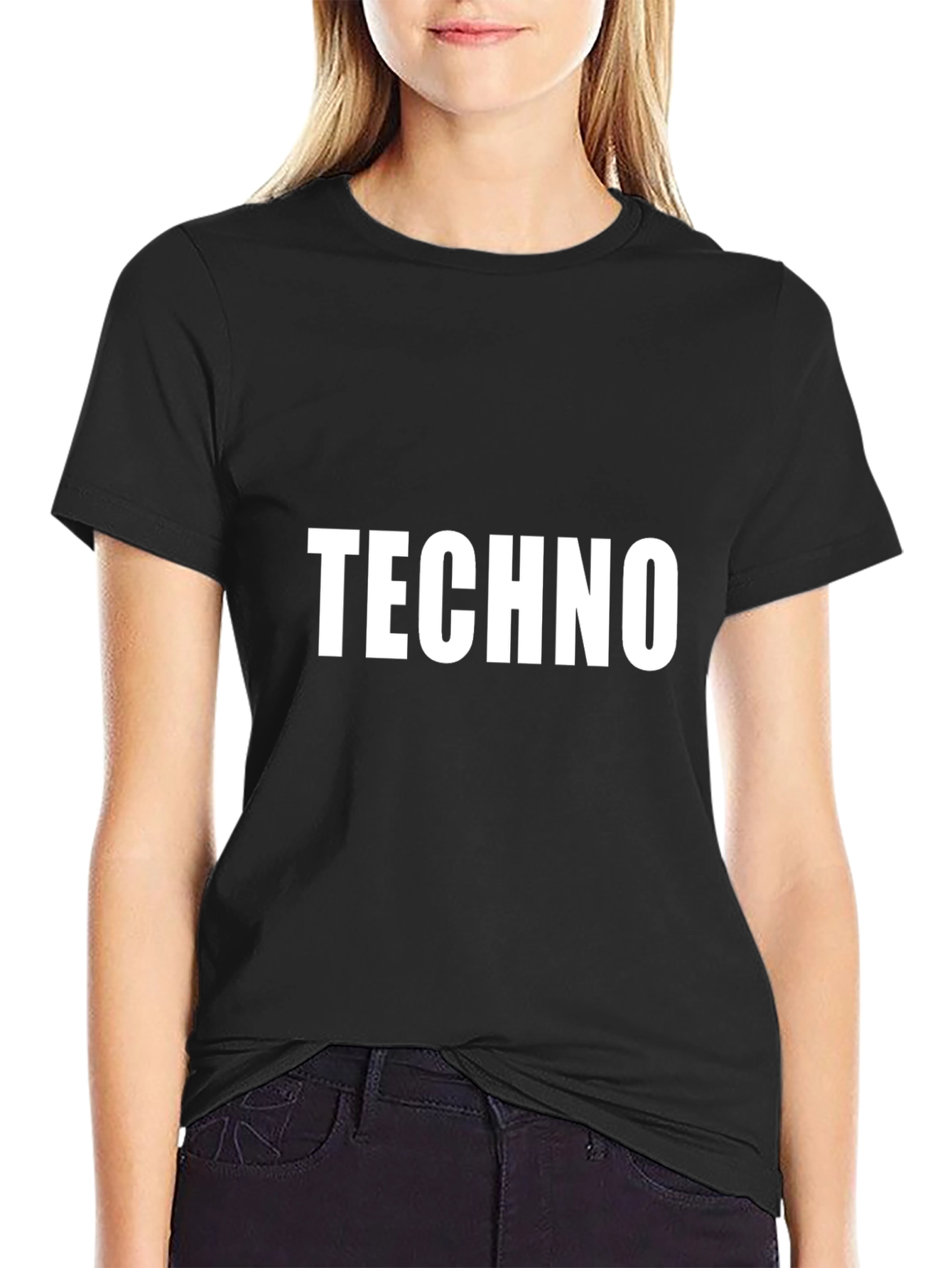 Techno Graphic Tee - Black Cotton T-Shirt