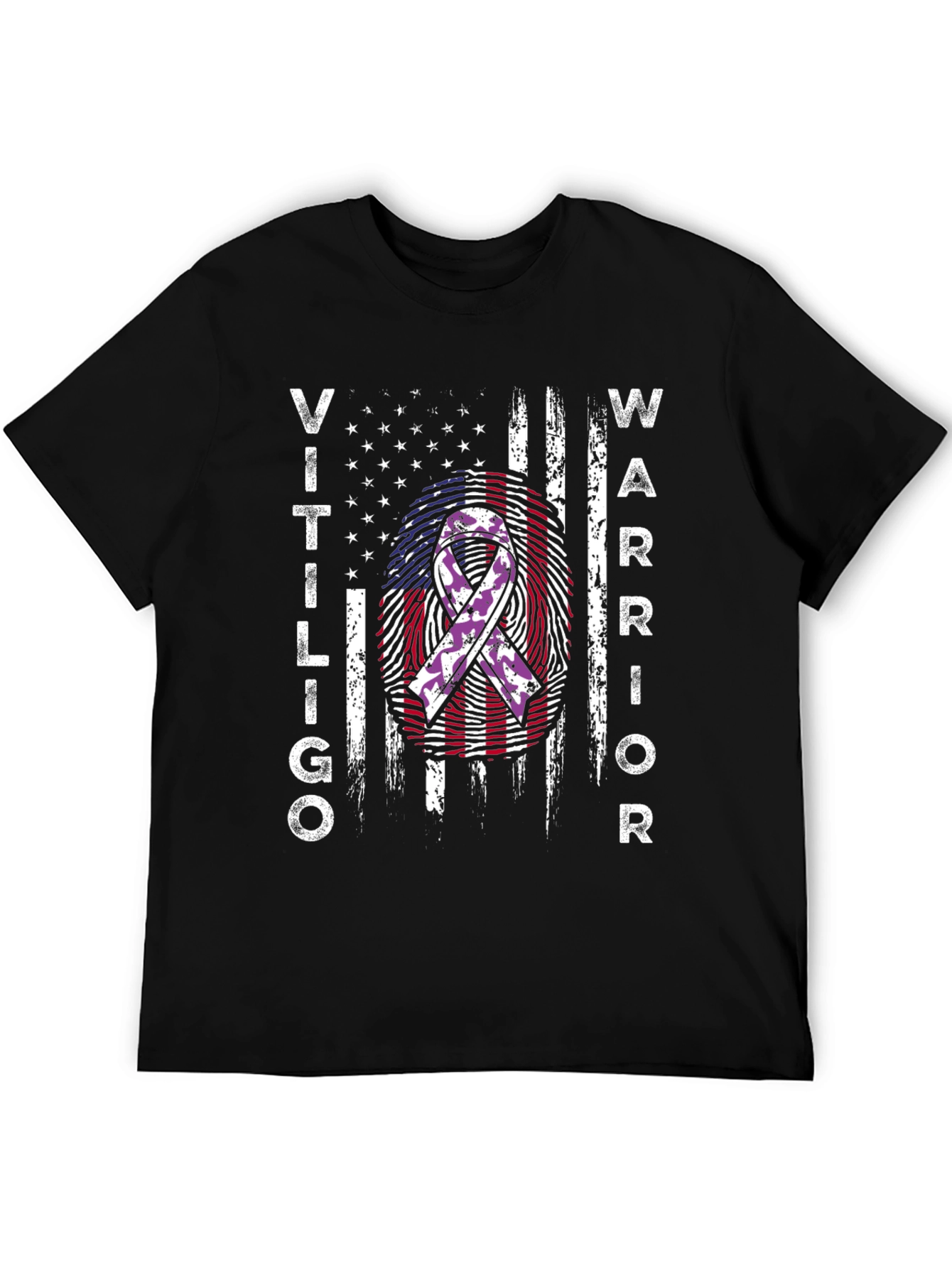 Vitiligo Warrior T-Shirt US Flag
