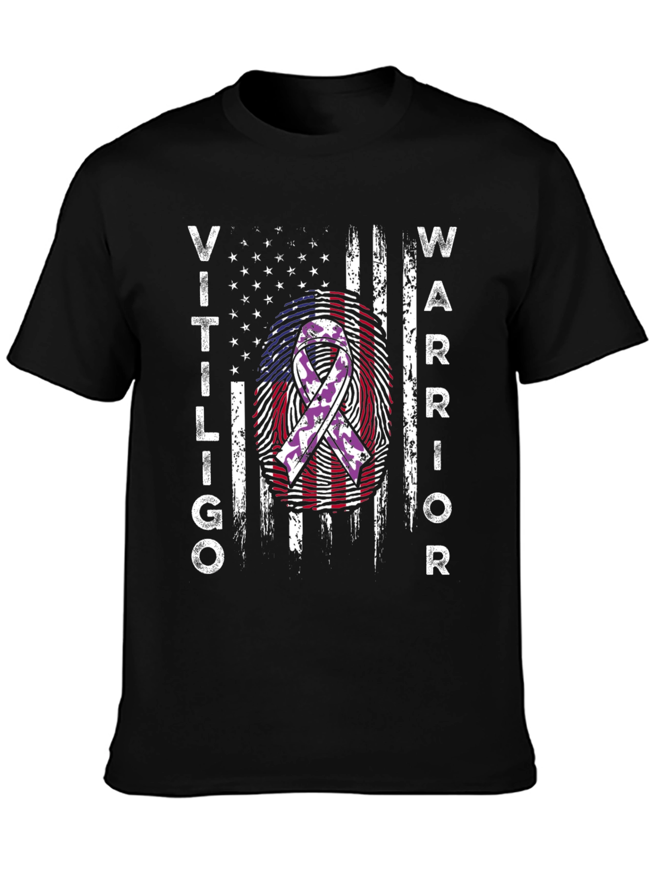 Vitiligo Warrior T-Shirt US Flag