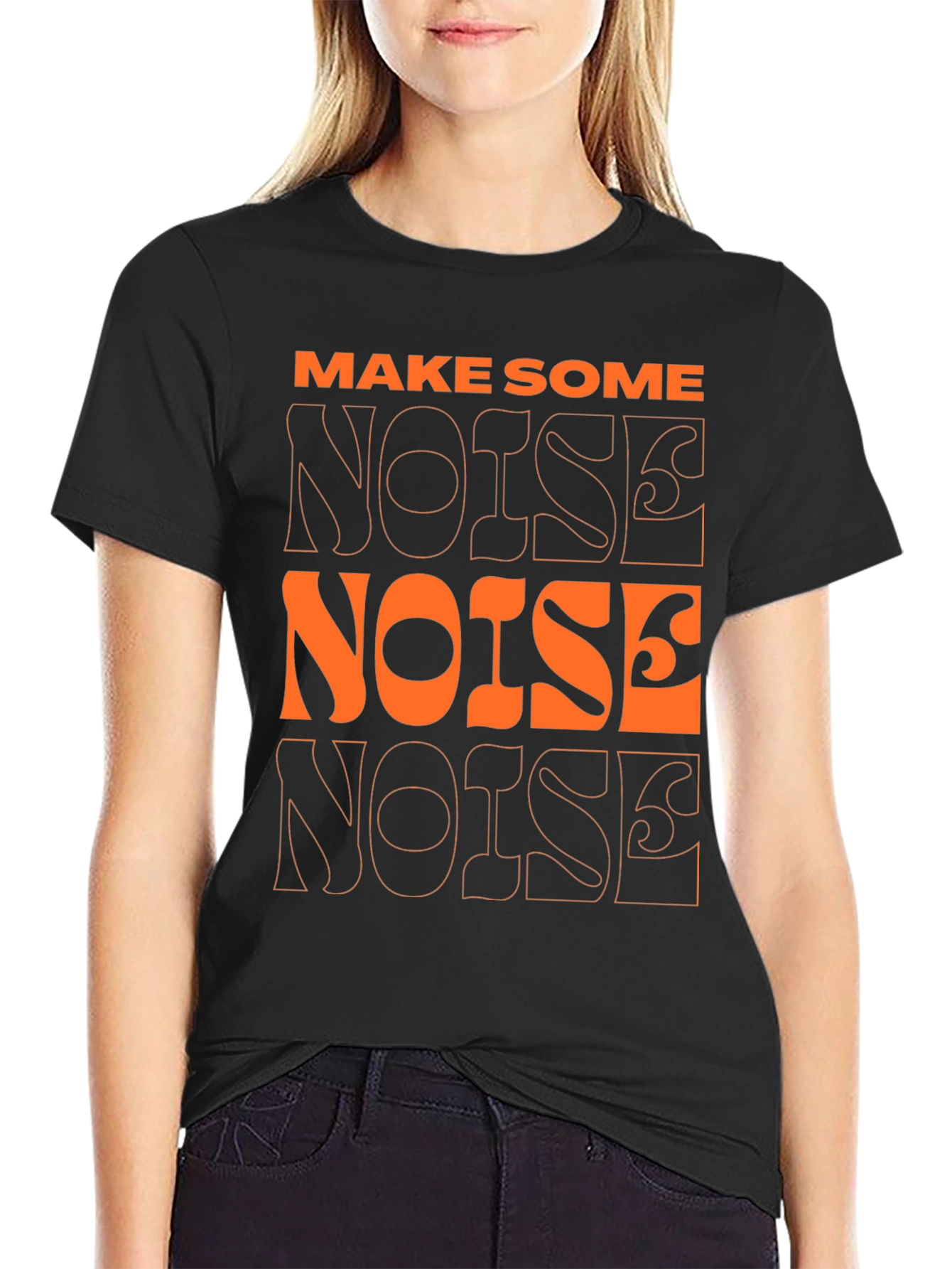 Make Some Noise Black Graphic Tee