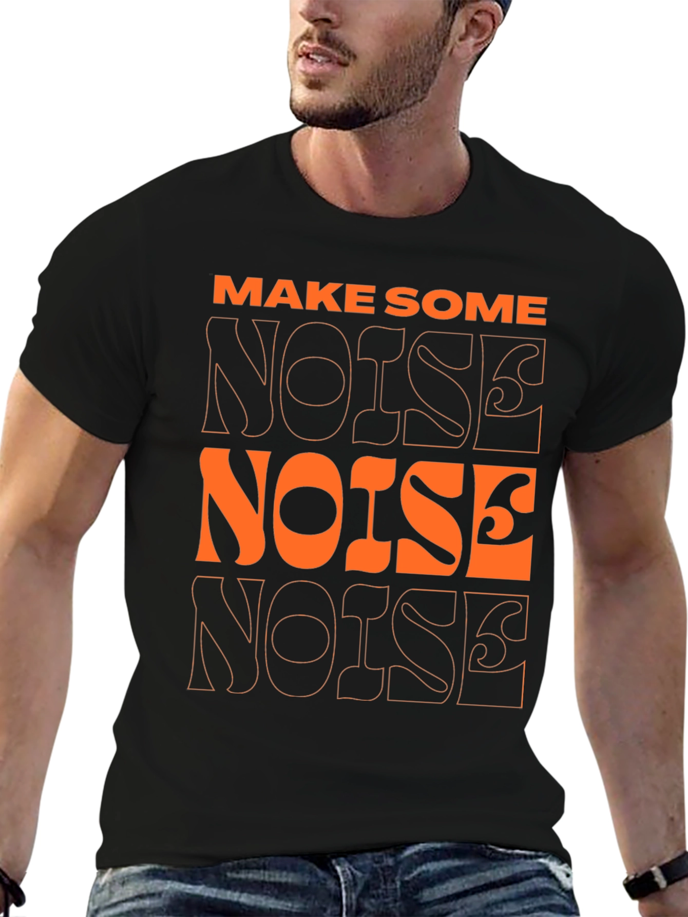 Make Some Noise Black Graphic Tee