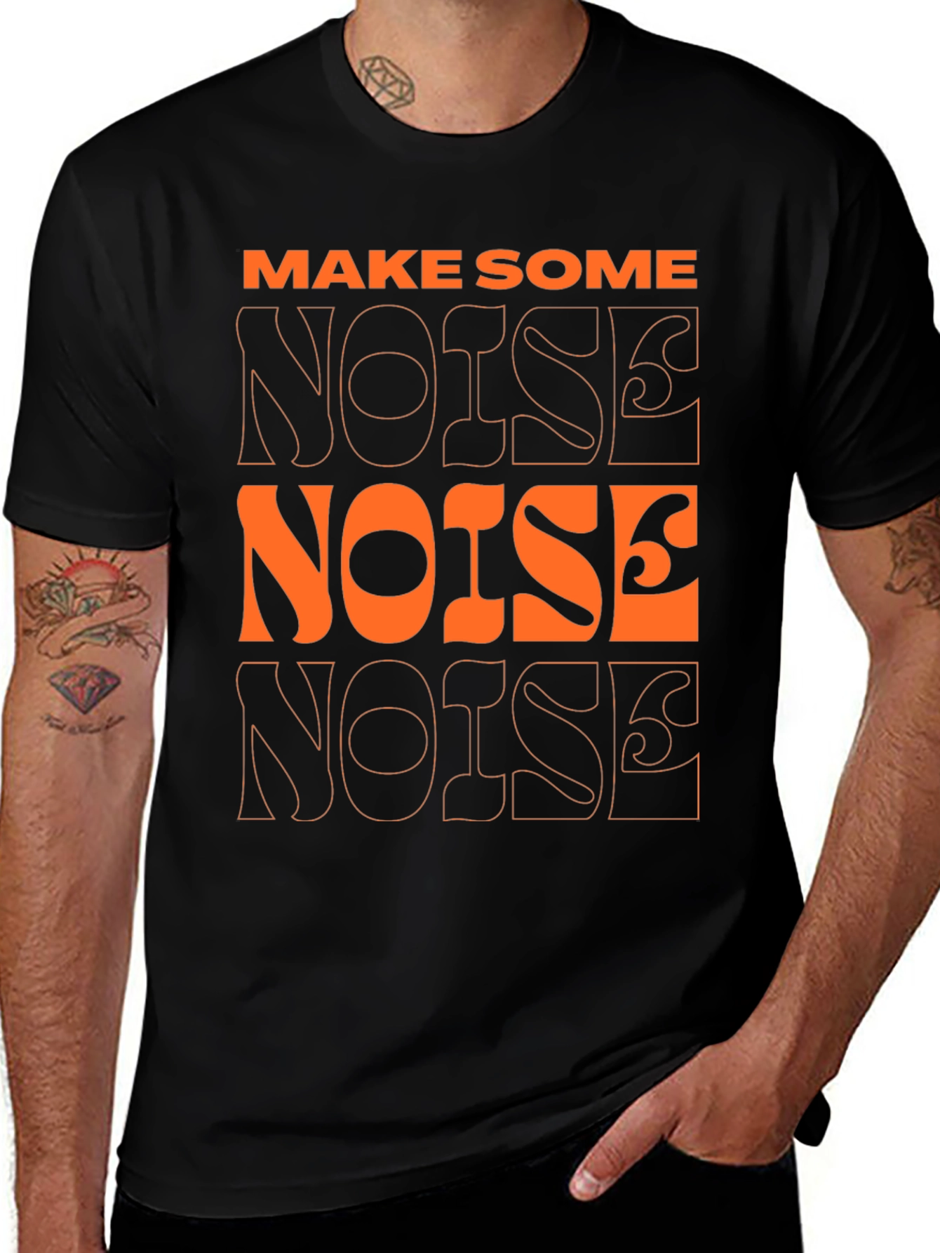 Make Some Noise Black Graphic Tee