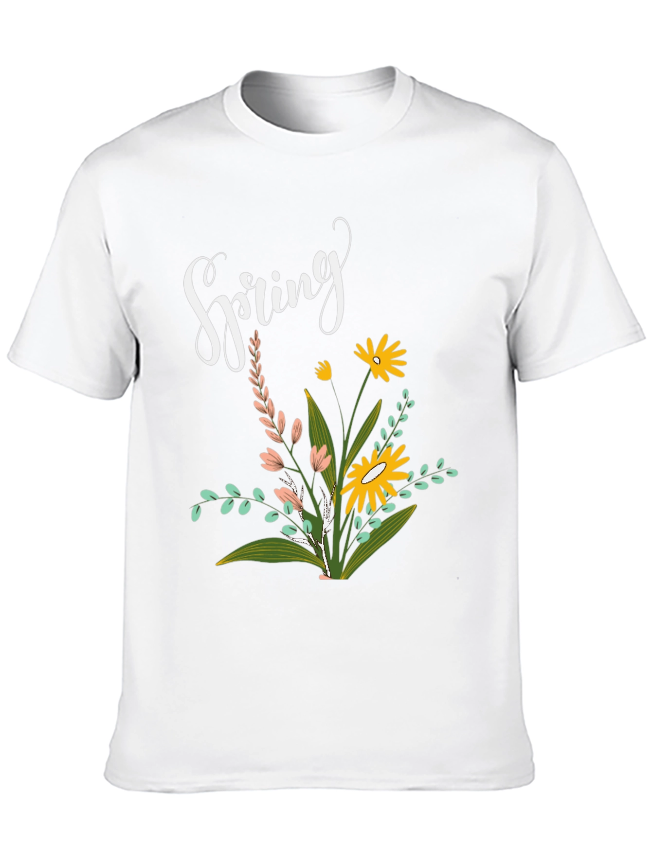 Spring Floral Black T-Shirt