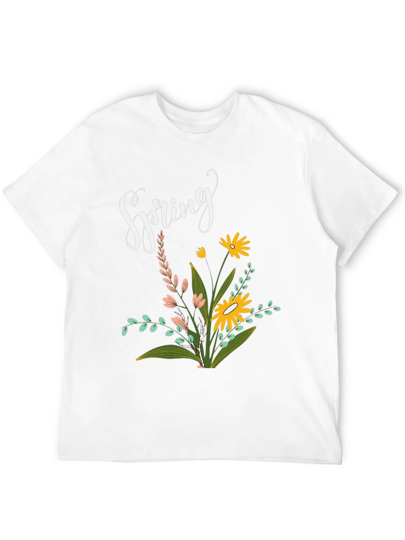 Spring Floral Black T-Shirt