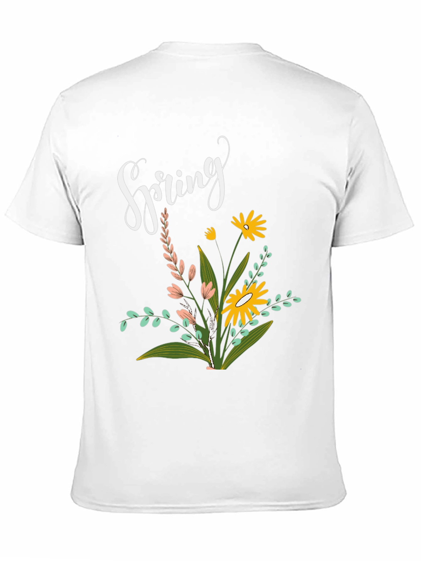 Spring Floral Black T-Shirt