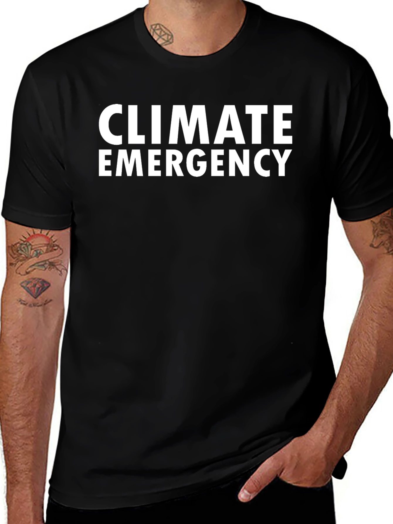 Climate Emergency Black T-Shirt