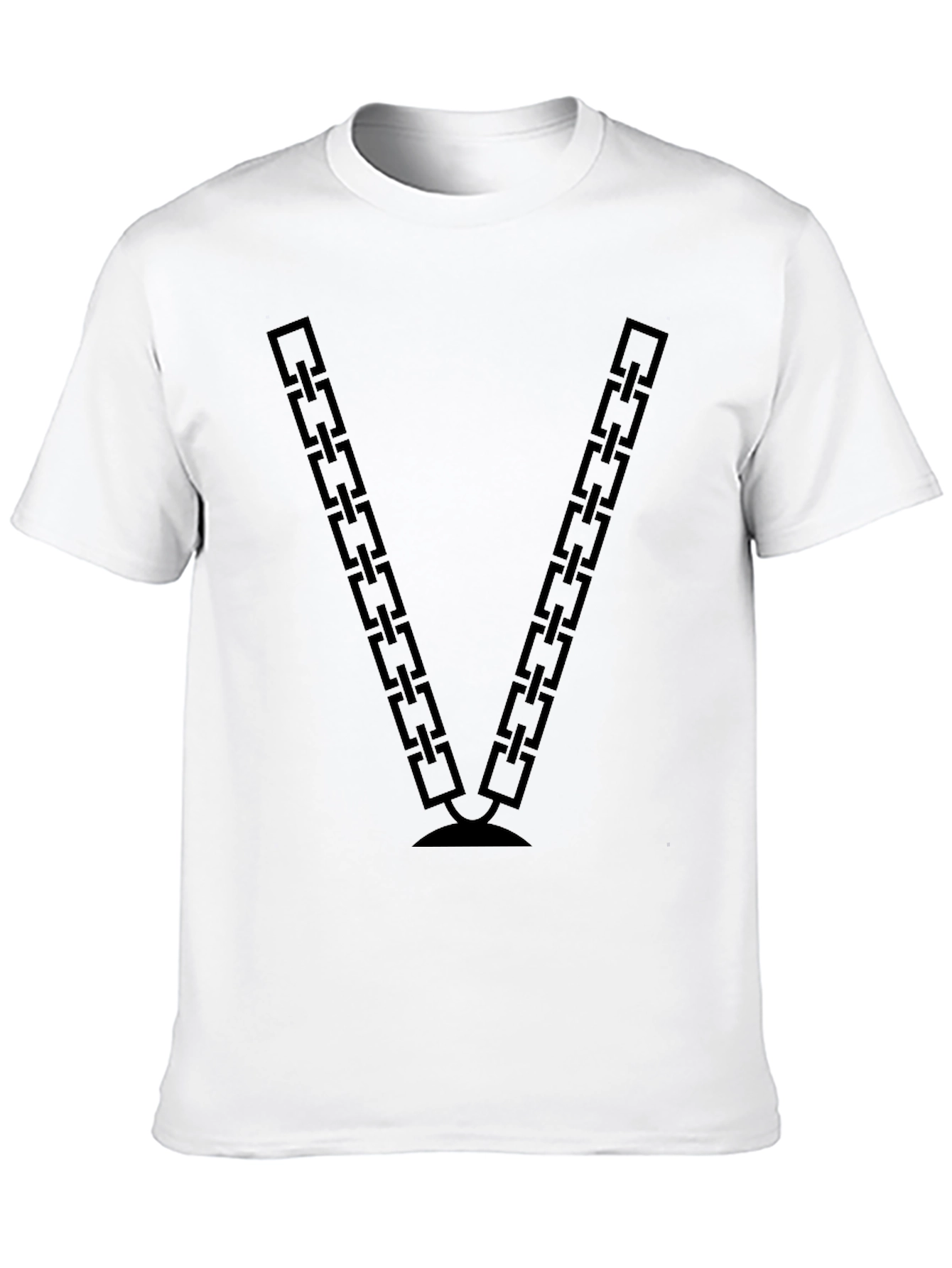 Chain V Graphic Tee - Stylish Black T-Shirt