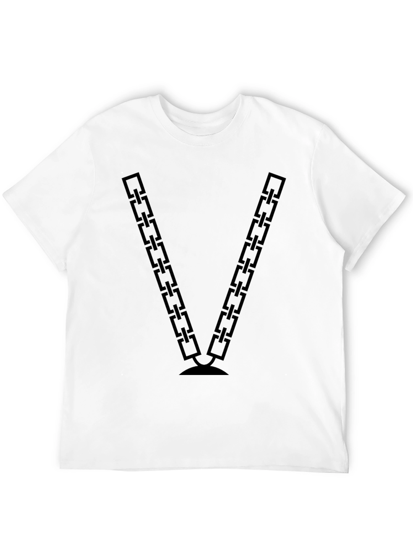 Chain V Graphic Tee - Stylish Black T-Shirt