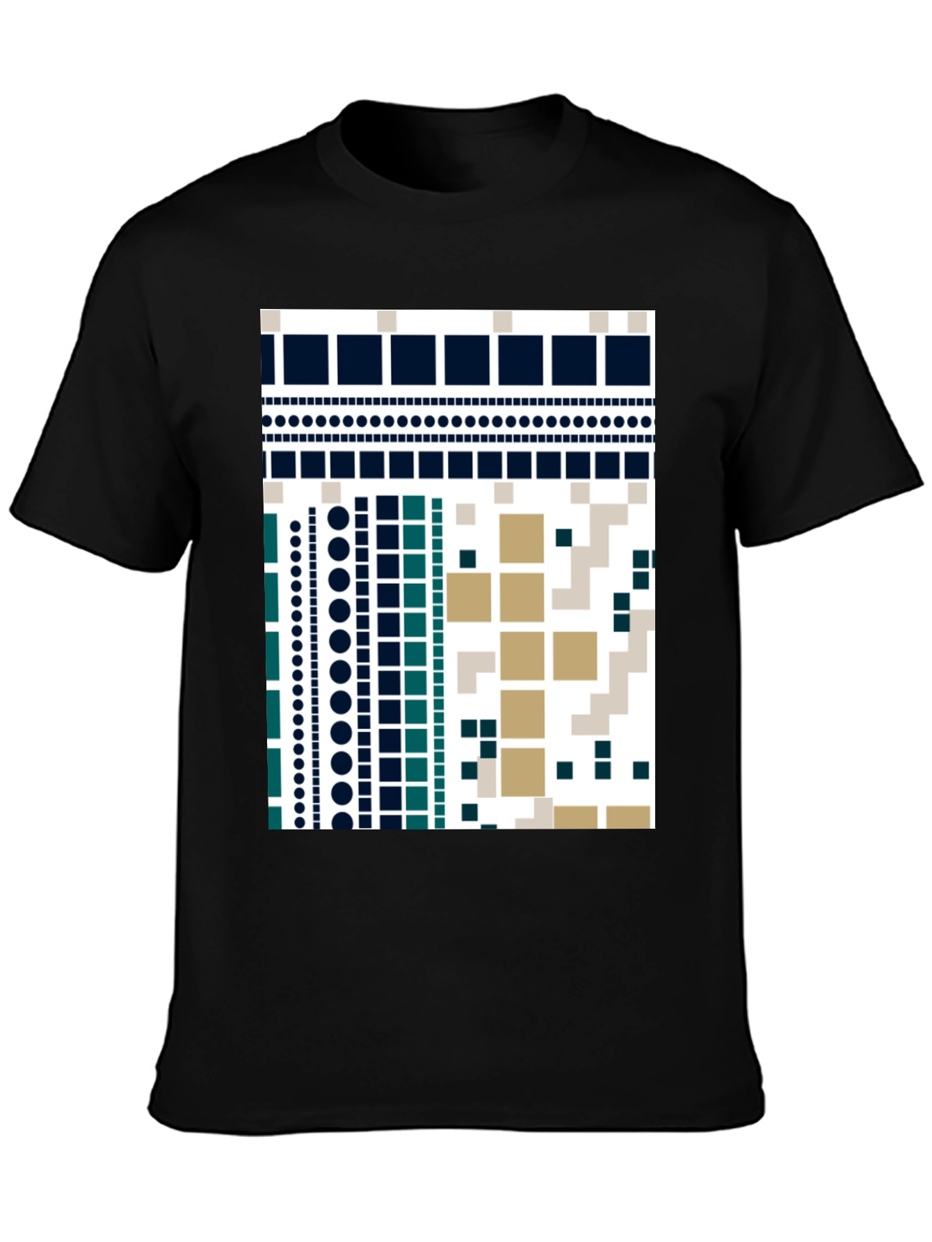 Geometric Pattern Black T-Shirt
