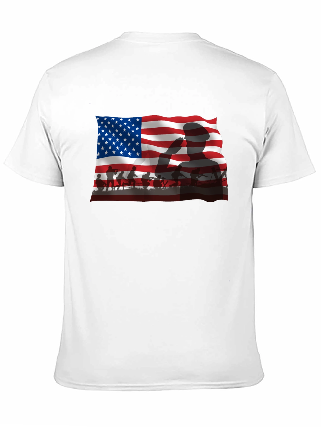 Patriotic US Flag Silhouette Mens T-Shirt