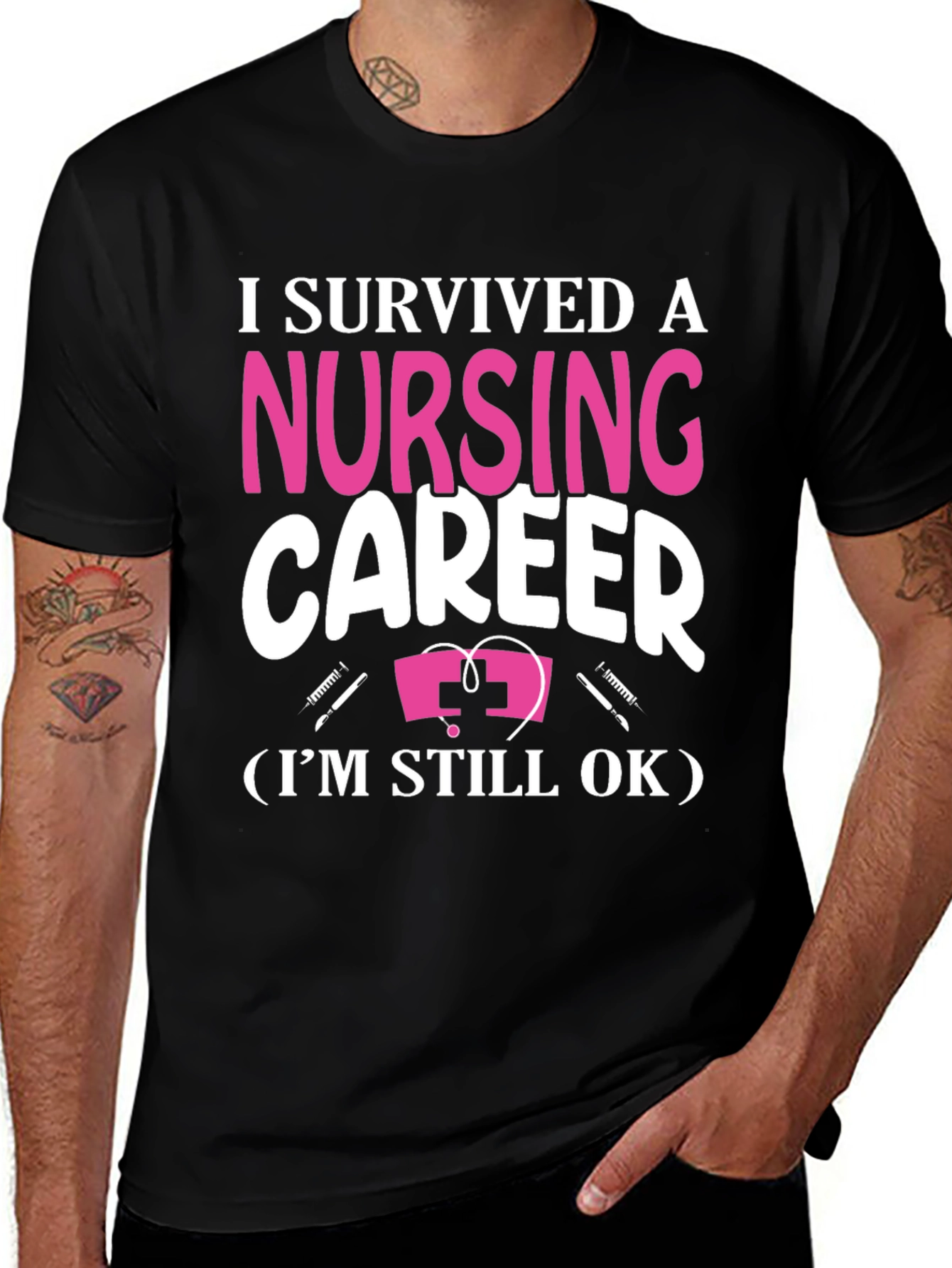 I Survived A Nursing Career Graphic T-Shirt