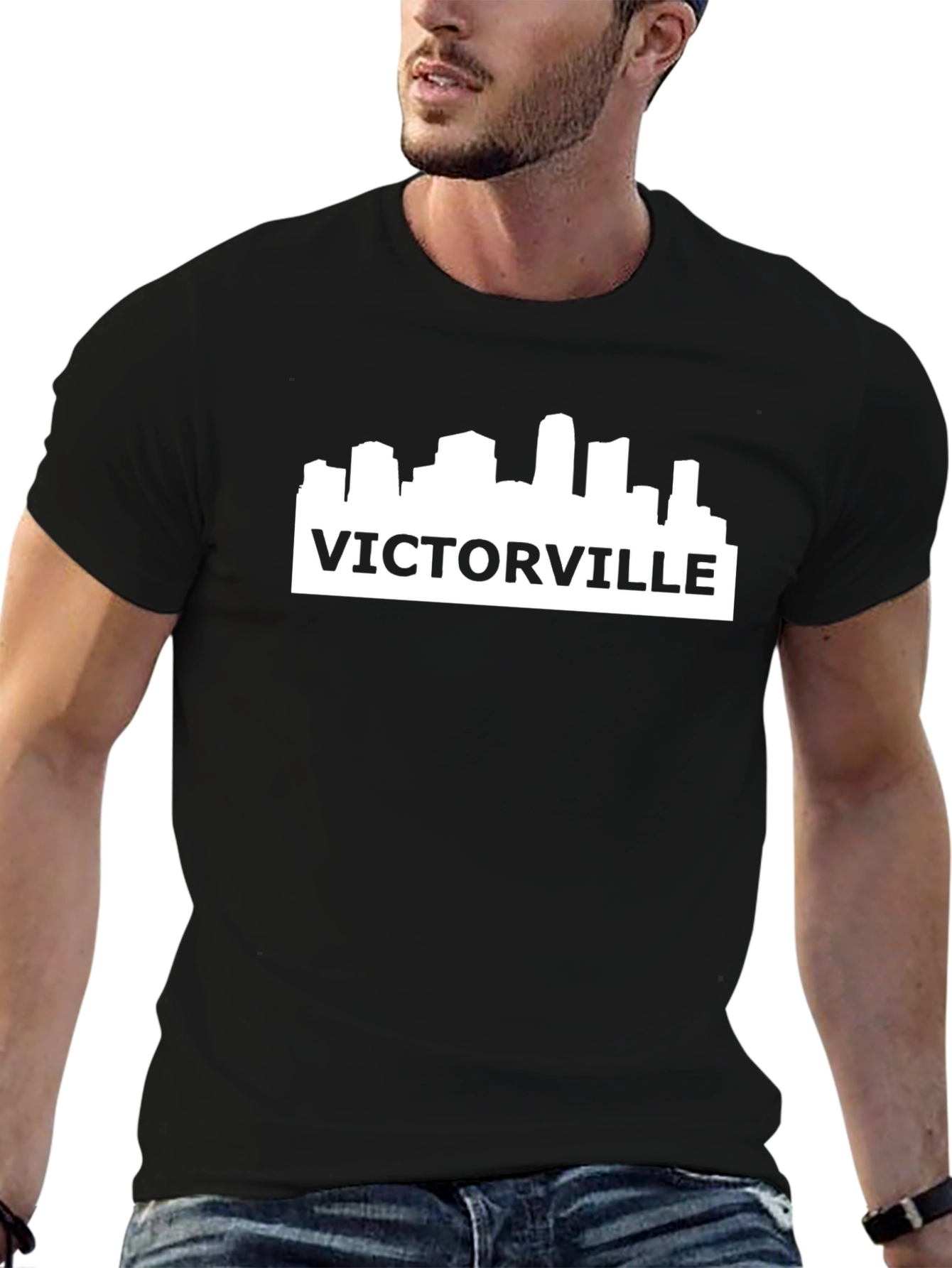 Victorville Cityscape Black T-Shirt