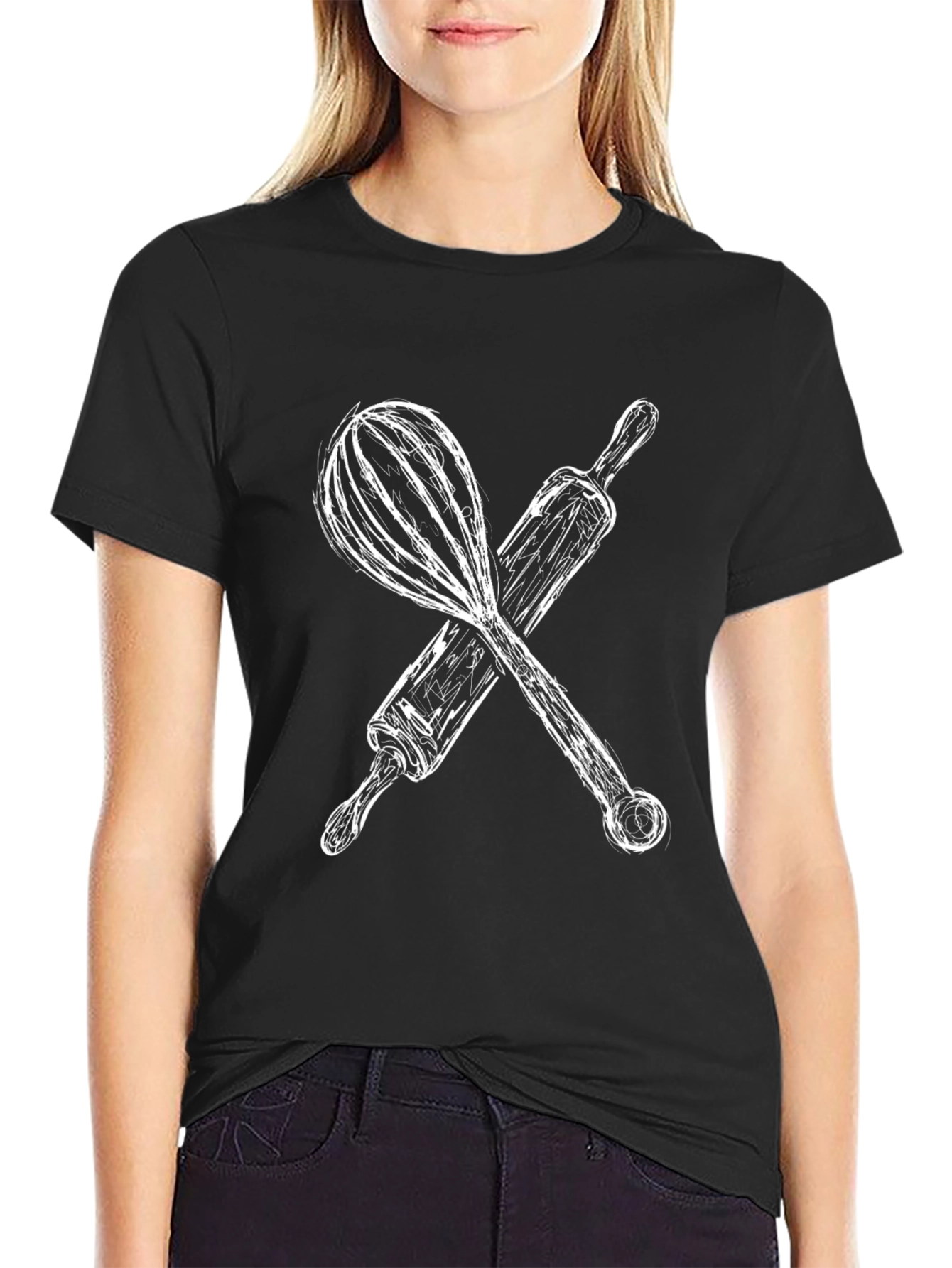 Chefs Kiss T-Shirt: Whisk & Rolling Pin Graphic Tee