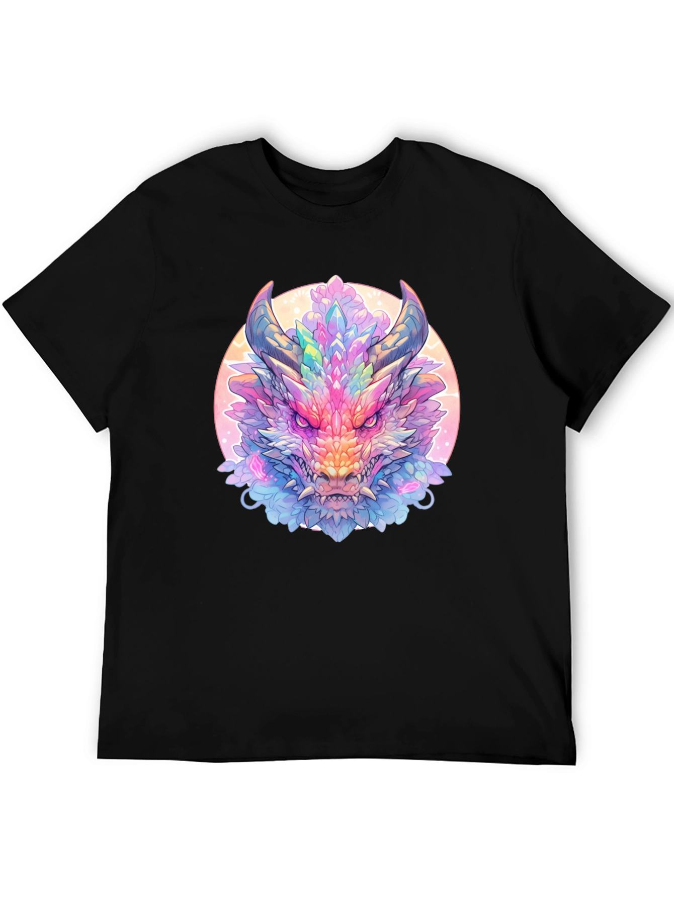 Crystal Dragon Graphic Tee - Fantasy Art Shirt