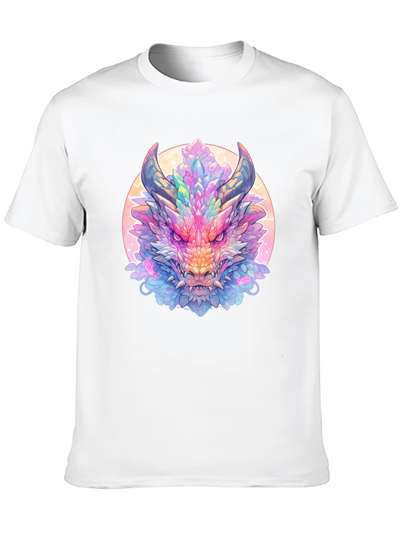 Crystal Dragon Graphic Tee - Fantasy Art Shirt