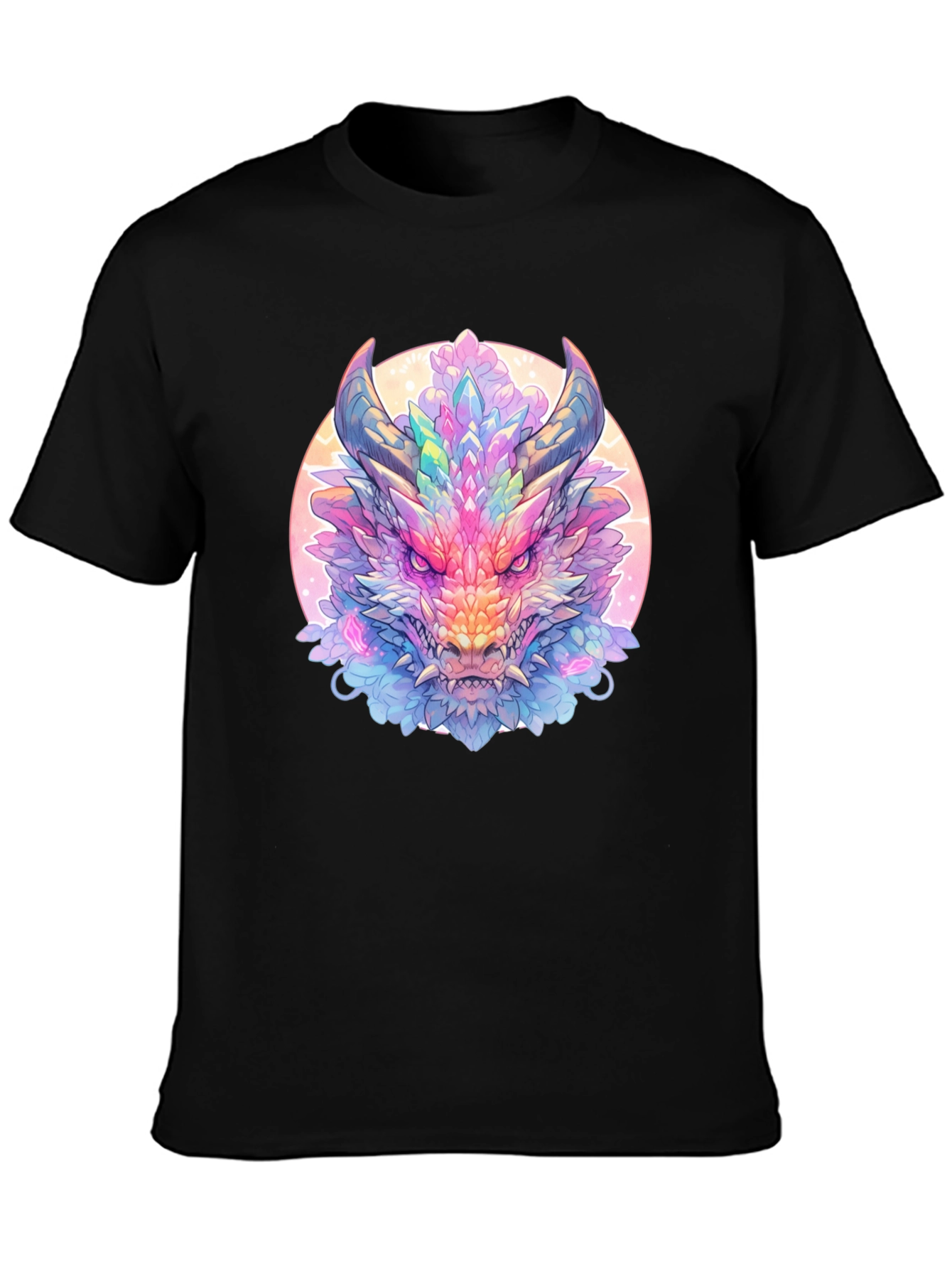 Crystal Dragon Graphic Tee - Fantasy Art Shirt