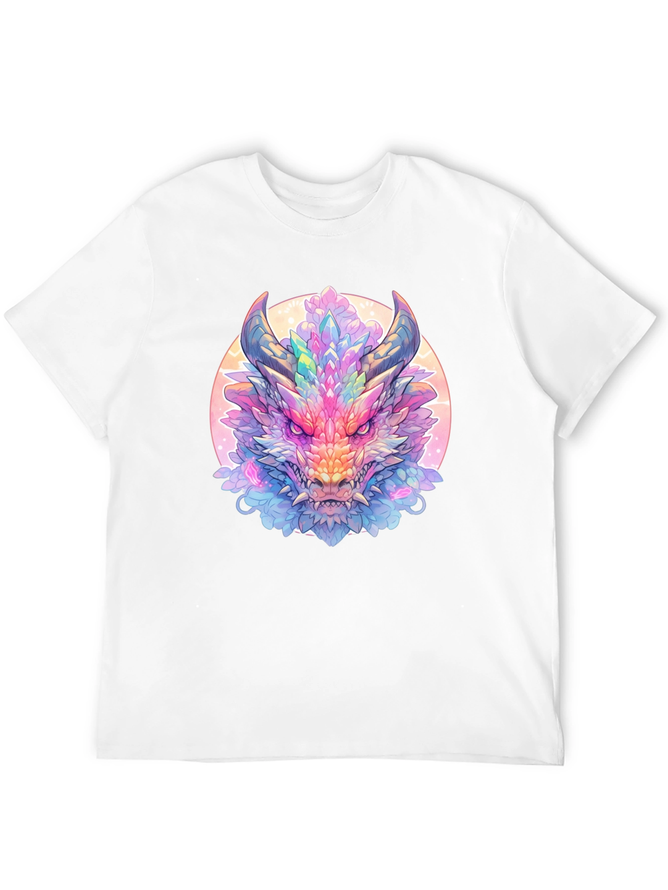 Crystal Dragon Graphic Tee - Fantasy Art Shirt
