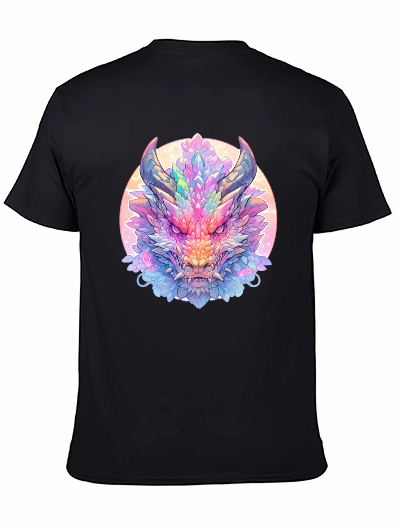 Crystal Dragon Graphic Tee - Fantasy Art Shirt