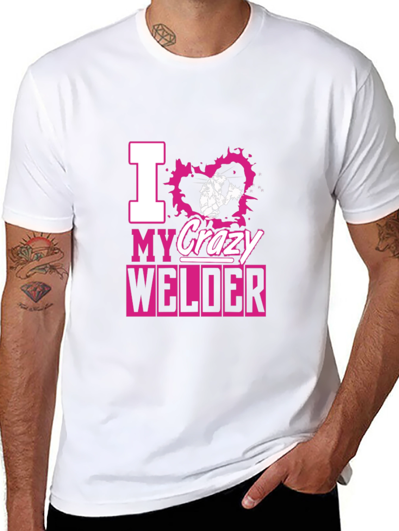 I Love My Crazy Welder Black T-Shirt