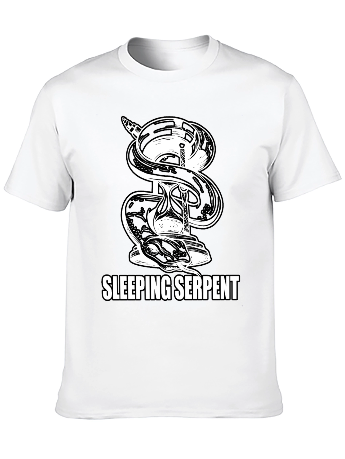 Sleeping Serpent Graphic T-Shirt - Black