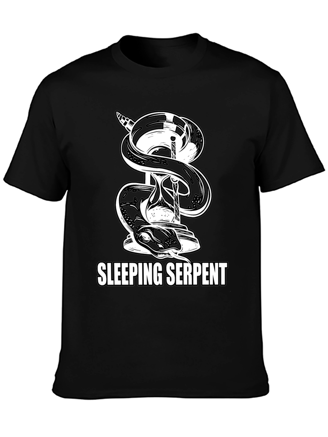 Sleeping Serpent Graphic T-Shirt - Black