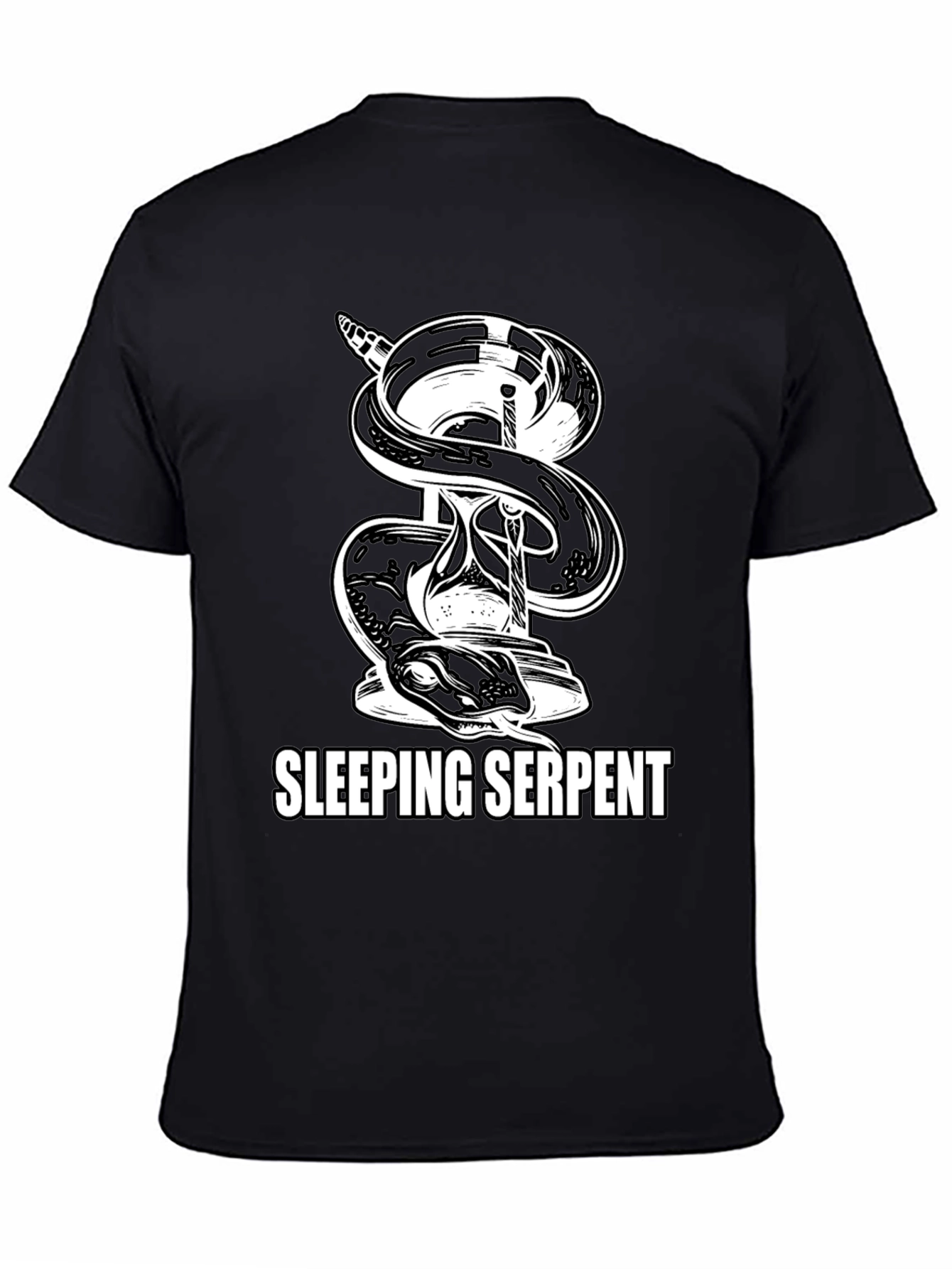 Sleeping Serpent Graphic T-Shirt - Black