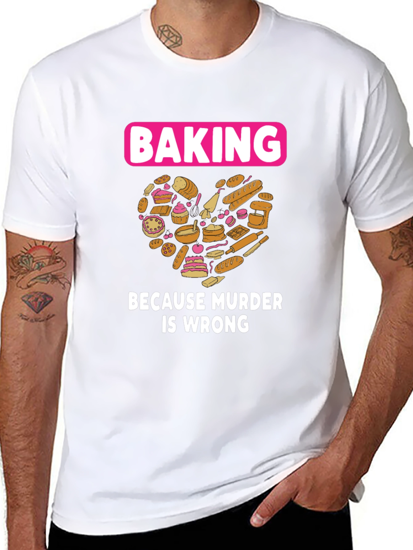 Baking Because Murder Is Wrong Graphic T-Shirt
