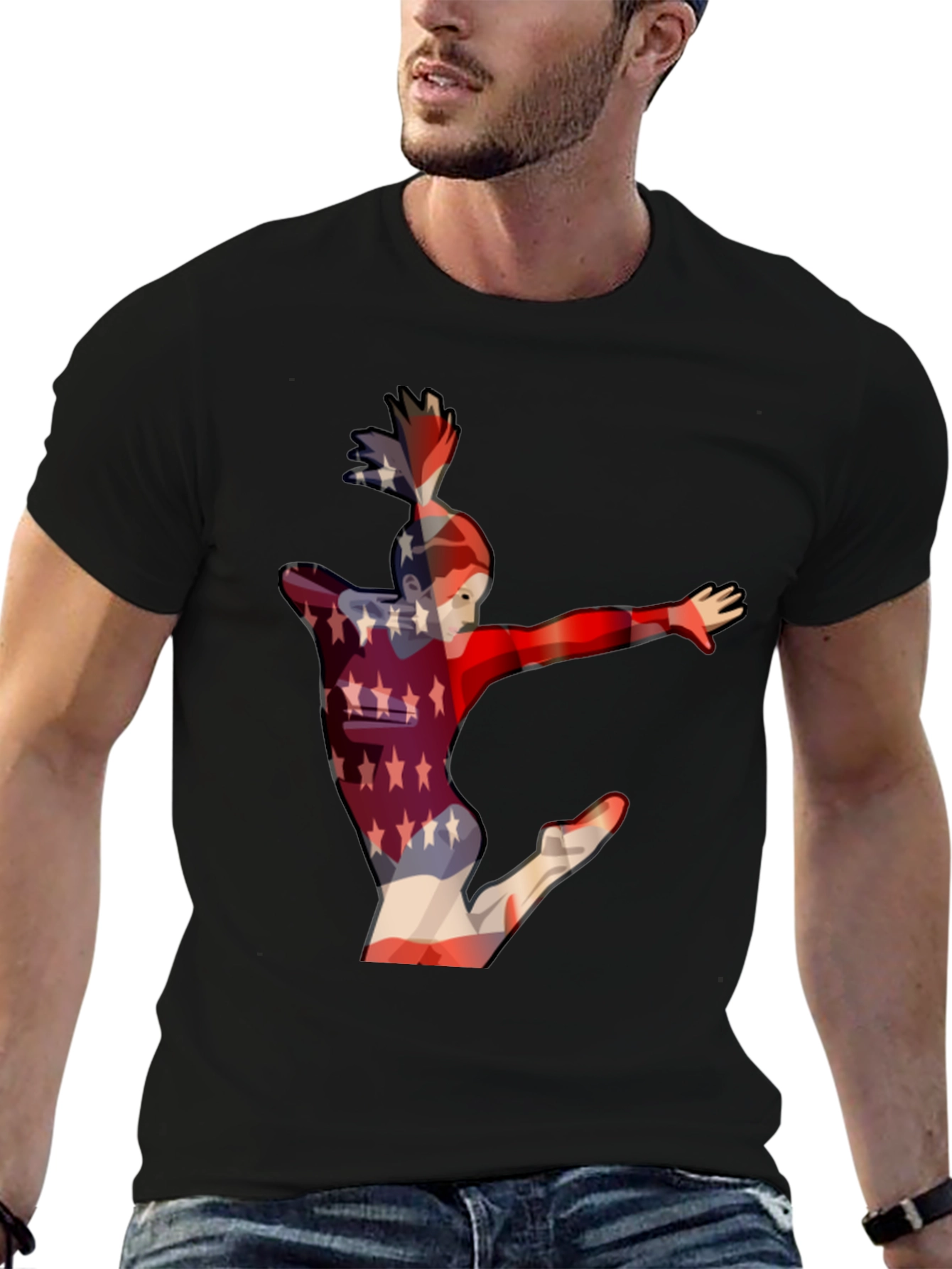 Gymnast USA Flag Graphic Tee