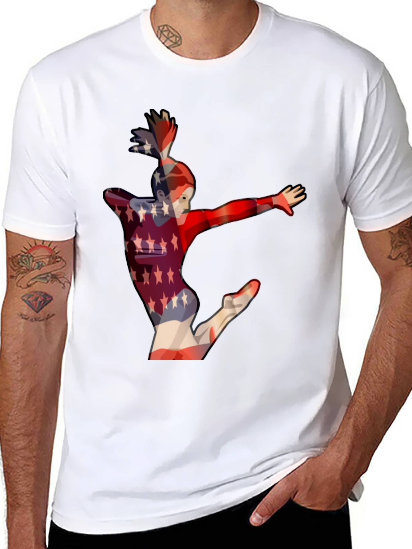 Gymnast USA Flag Graphic Tee