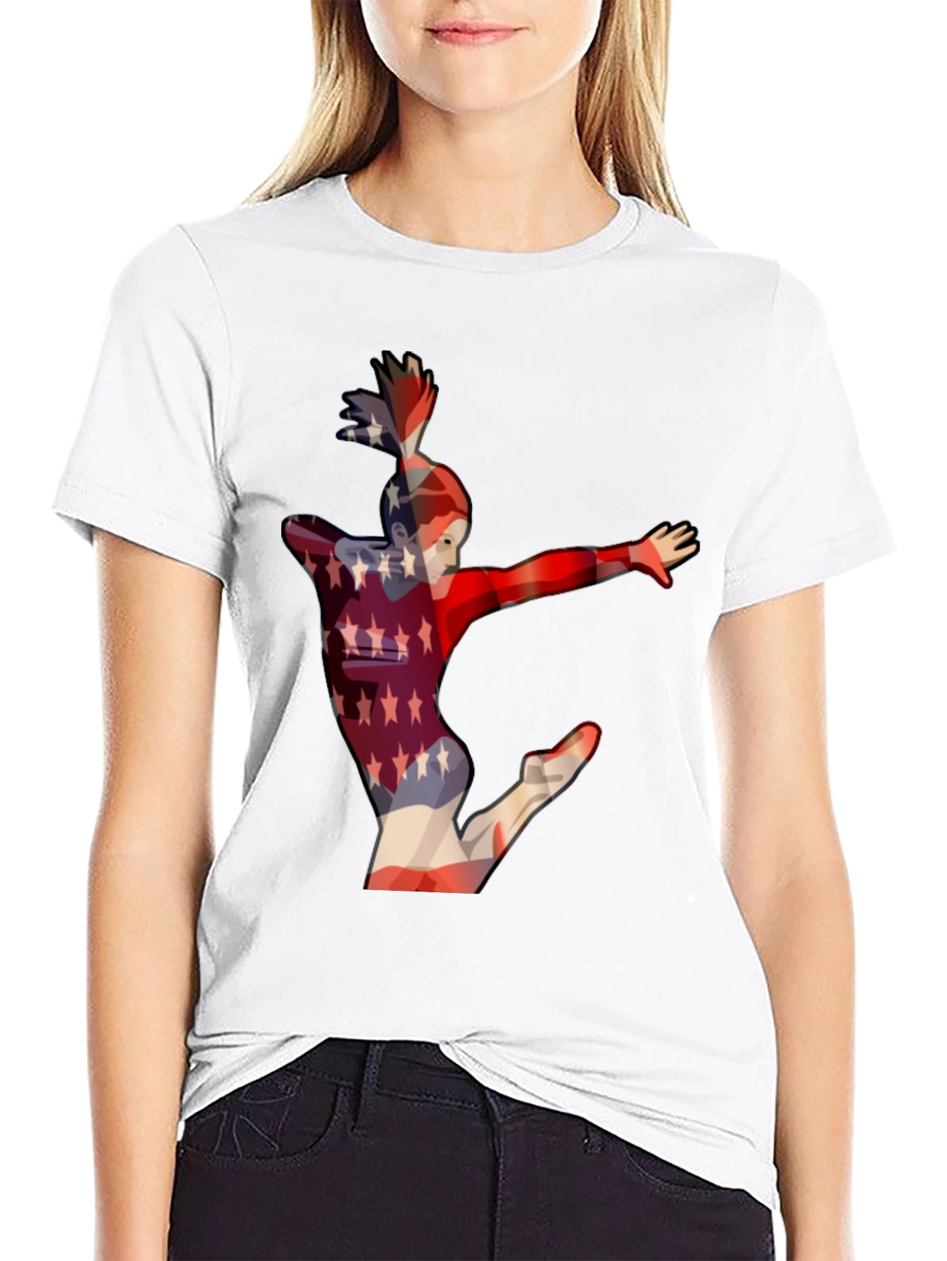 Gymnast USA Flag Graphic Tee