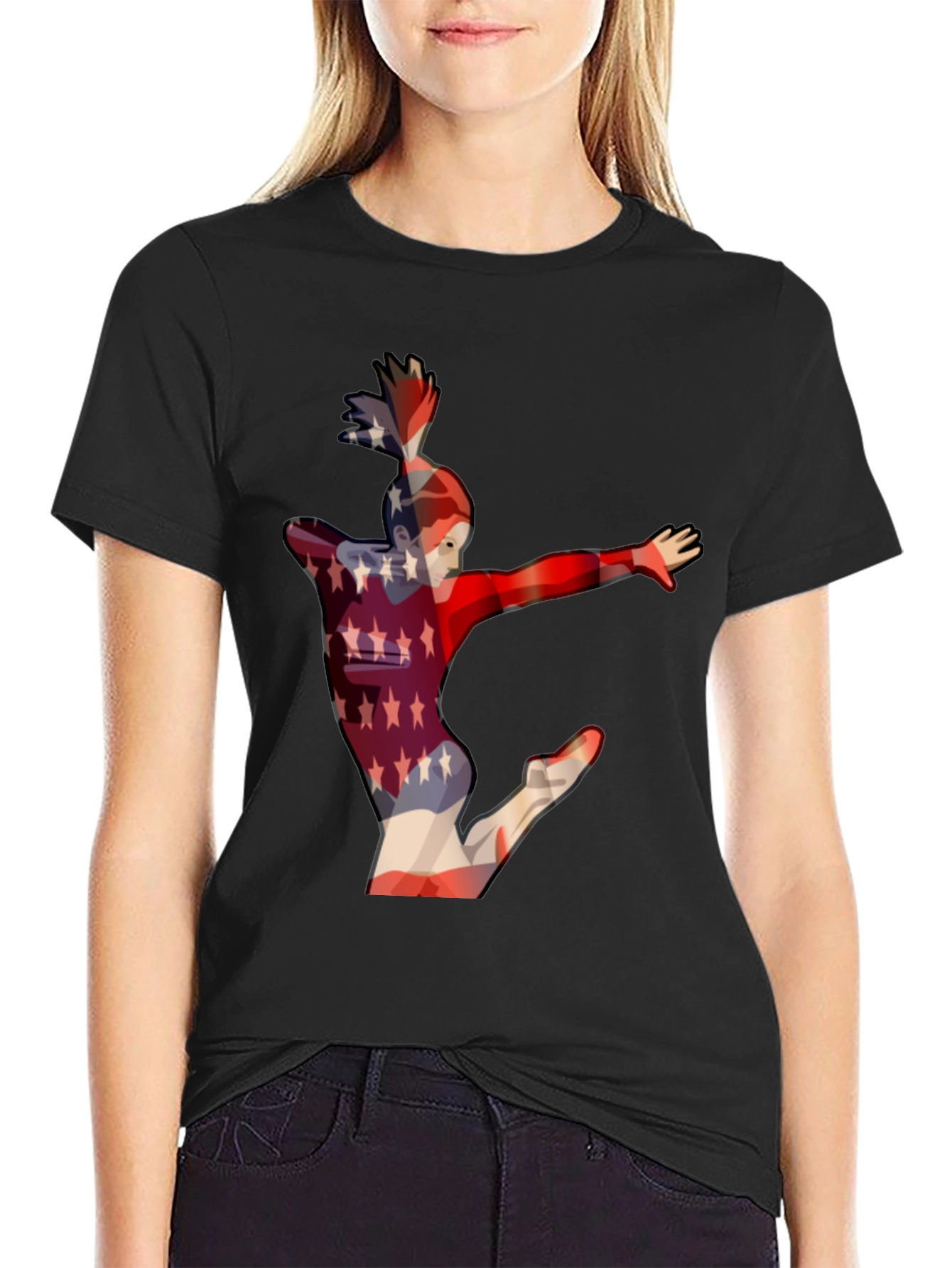 Gymnast USA Flag Graphic Tee